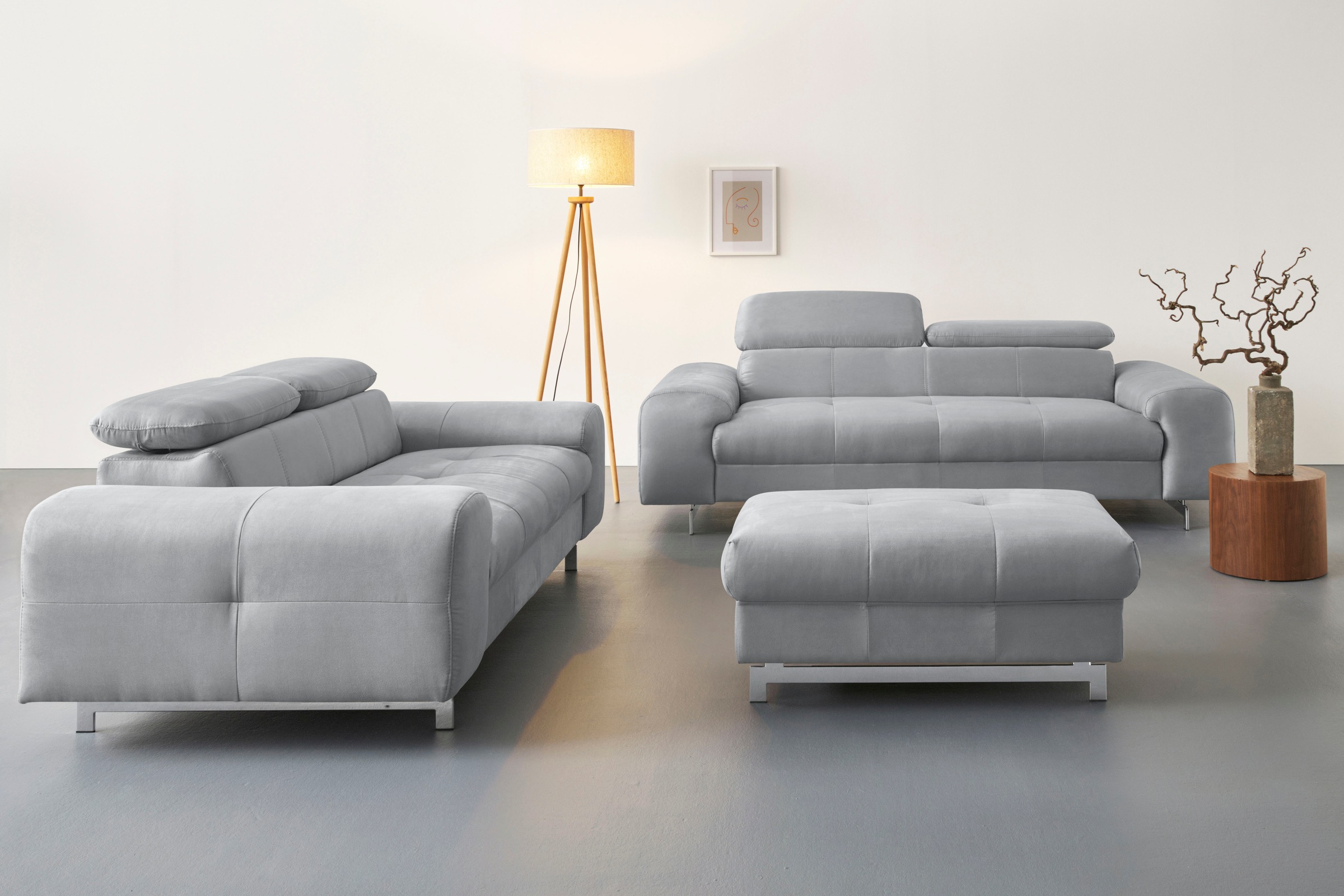 COTTA 2-Sitzer »Chef« Big-Sofa mit Kopfteilverstellung, edle Metallkufen