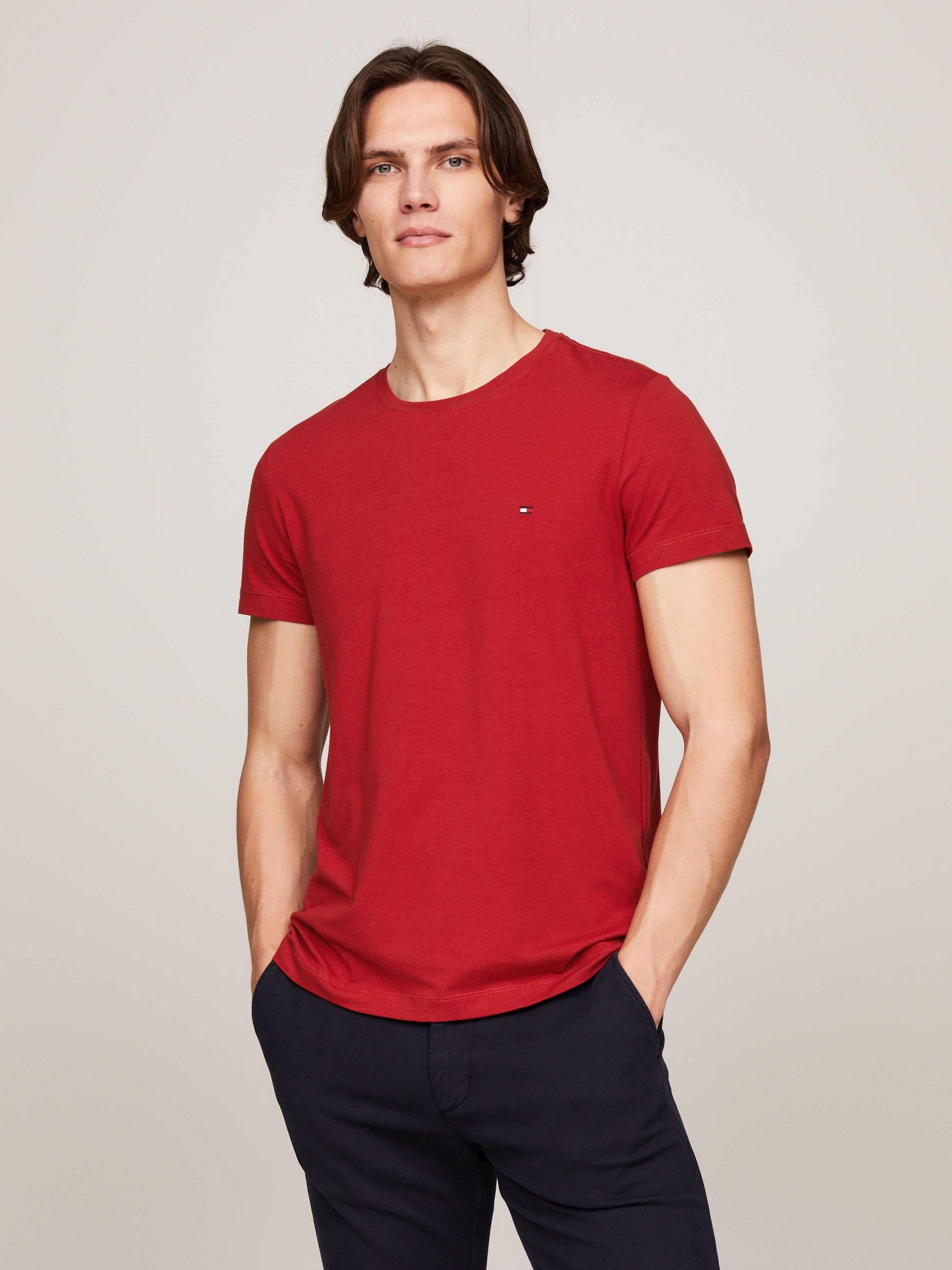 Tommy Hilfiger T-Shirt »STRETCH SLIM FIT TEE«, mit Rundhalsausschnitt