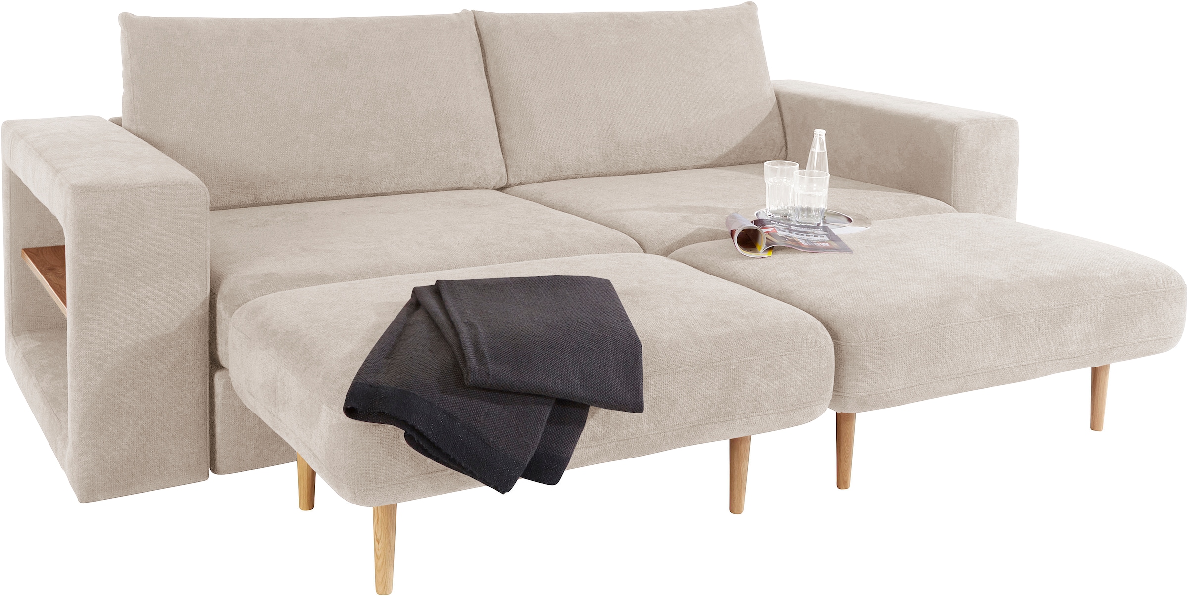 LOOKS by Wolfgang Joop 4-Sitzer »Looksvb«, Verwandlungssofa: aus Sofa wird Sofa mit 2 Hockern, mit Regalfunktion