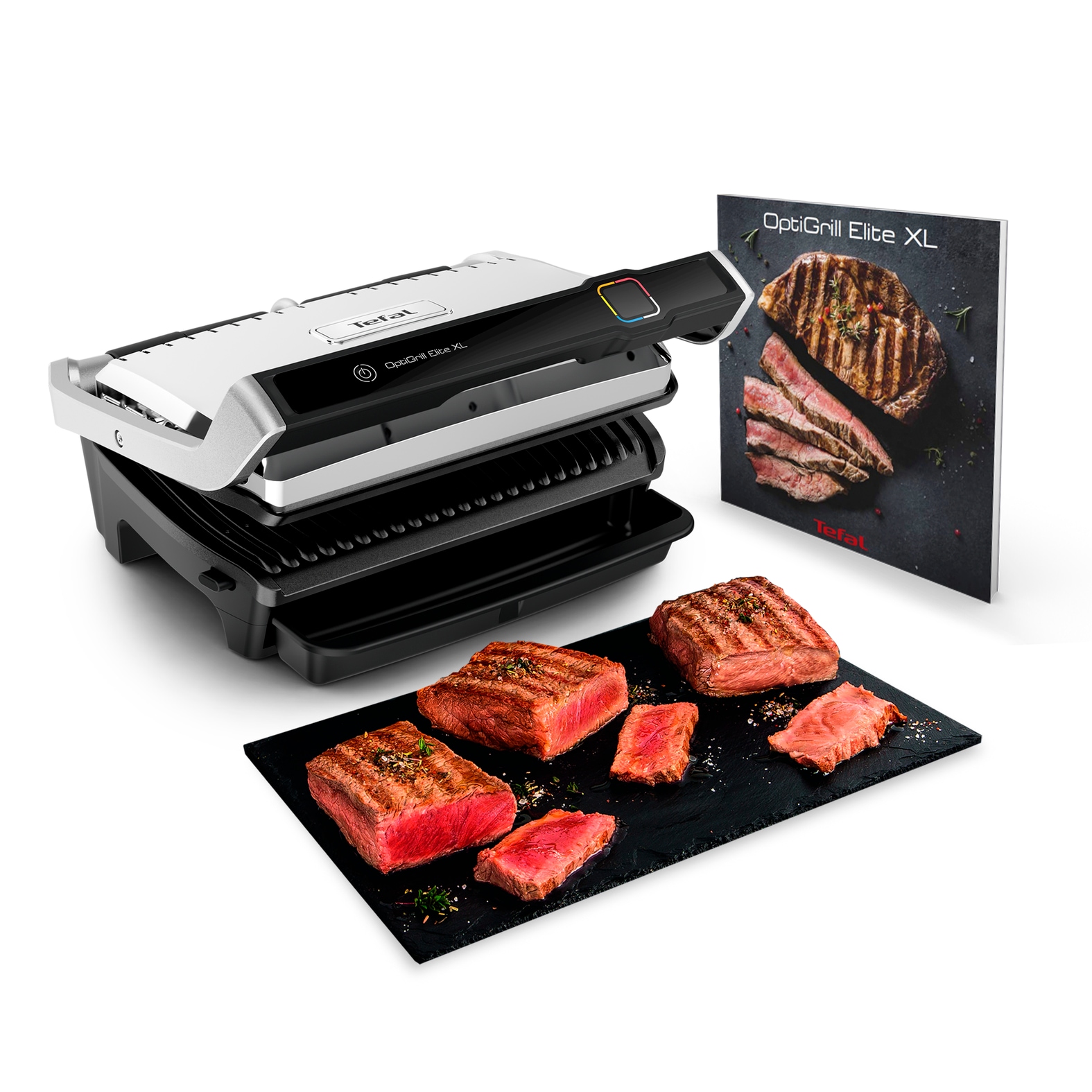Tefal Kontaktgrill »OptiGrill Elite XL, spülmaschinengeeignete Platten« 2200 W Countdown zum Grillergebnis, Grillboost für Grillstreifen, GC760D in...
