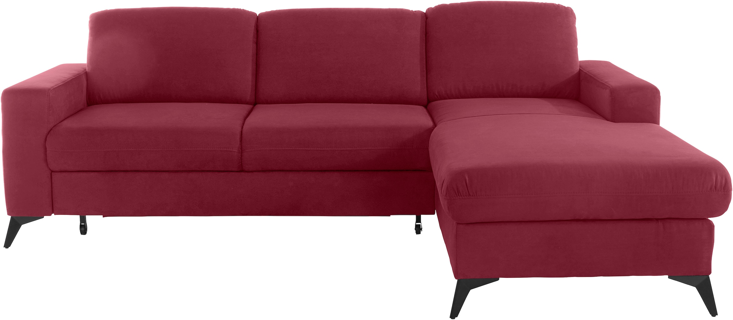 PLACES OF STYLE Ecksofa »Lolland L-Form« Wahlweise mit Bettfunktion und Bettkasten, Federkern