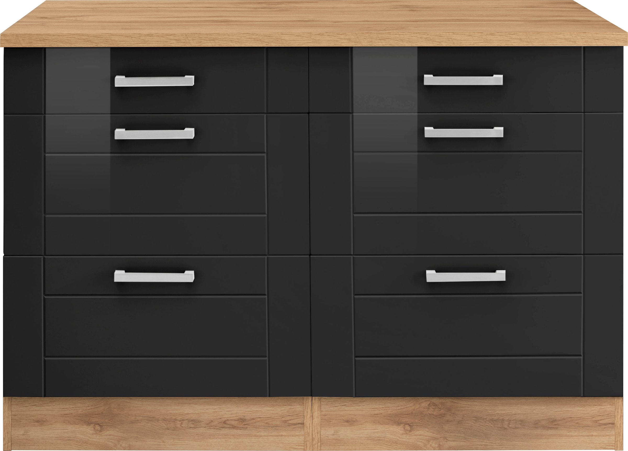 KOCHSTATION Unterschrank »KS-Tinnum« 120 cm breit, Metallgriffe, MDF Fronten, mit 2 Schubkästen
