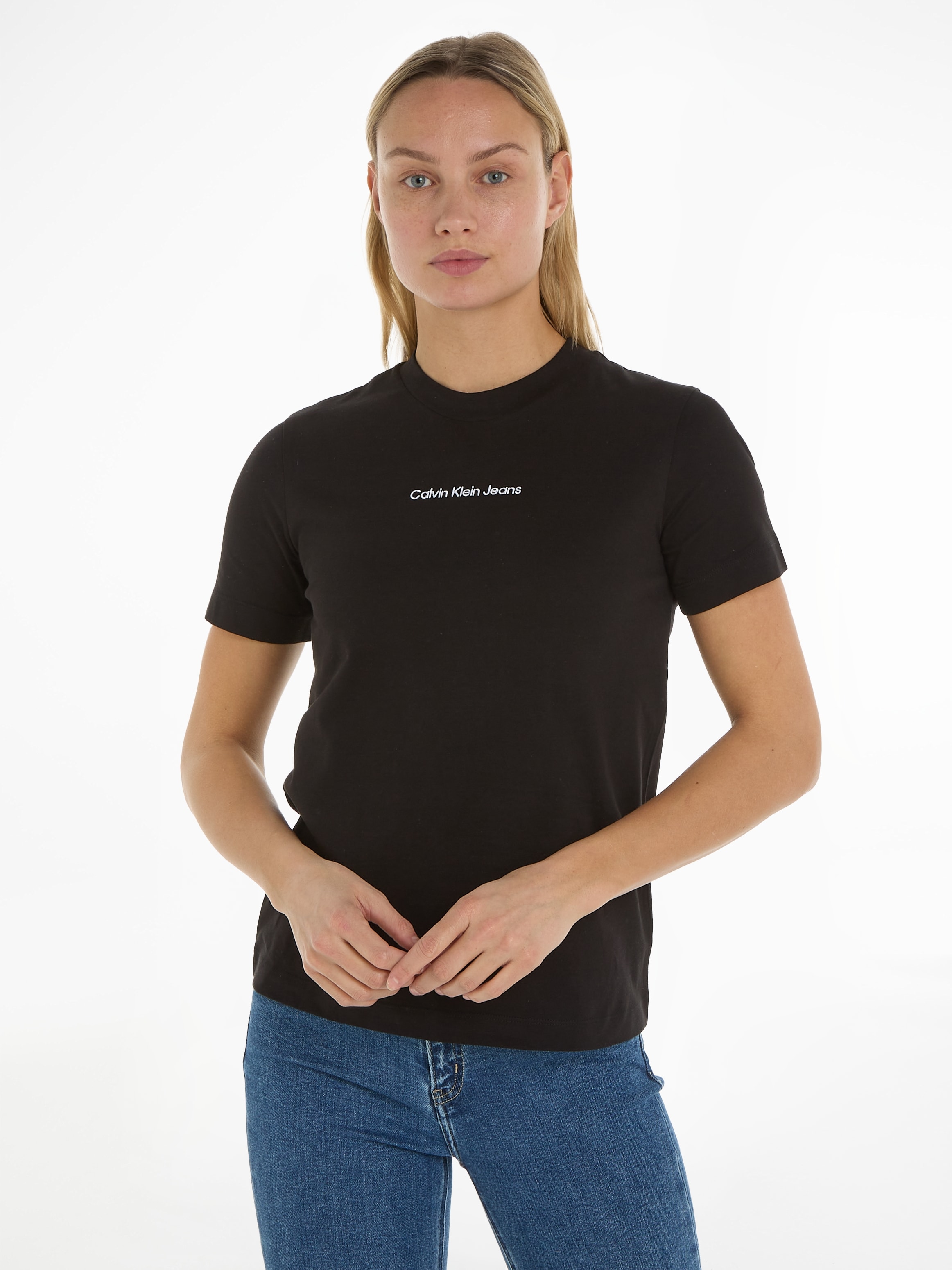 Calvin Klein Jeans TEE«, OTTO im Online T-Shirt Markenlabel mit Shop »INSTITUTIONAL STRAIGHT
