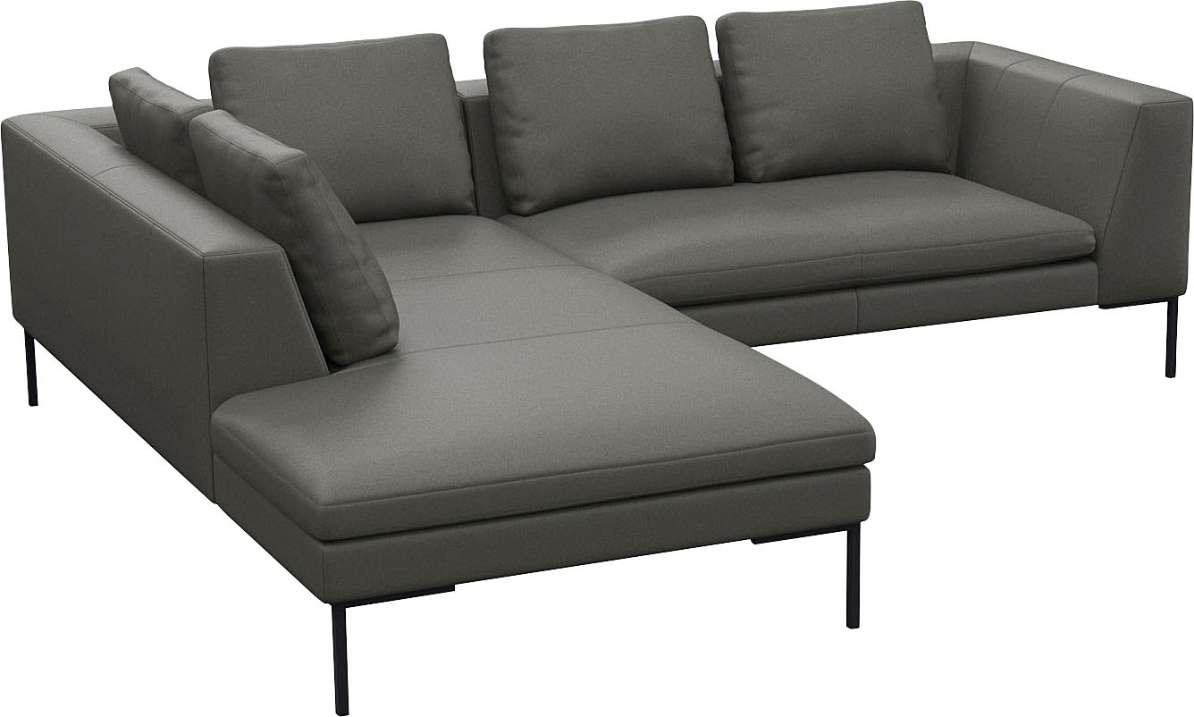 FLEXLUX Ecksofa »Loano, superbequemer Sitzkomfort durch Kaltschaum im Sitz, L-Form«, modernes Sofa, frei im Raum stellbar, lose Kissen, hoher Fuß