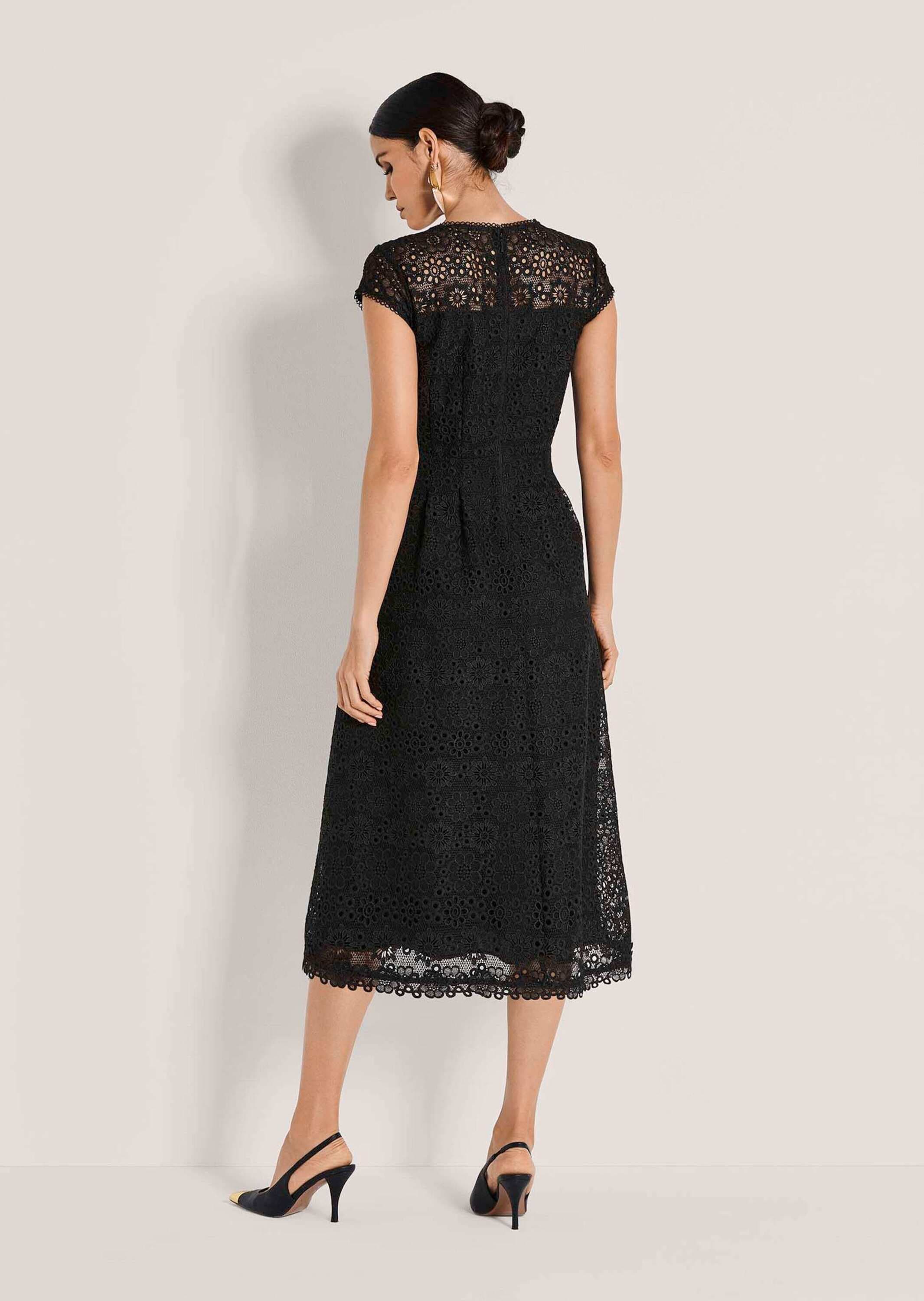 MADELEINE Midikleid »Kleid Ärmelloses Spitzenkleid mit Bindeband und weitem Rock«