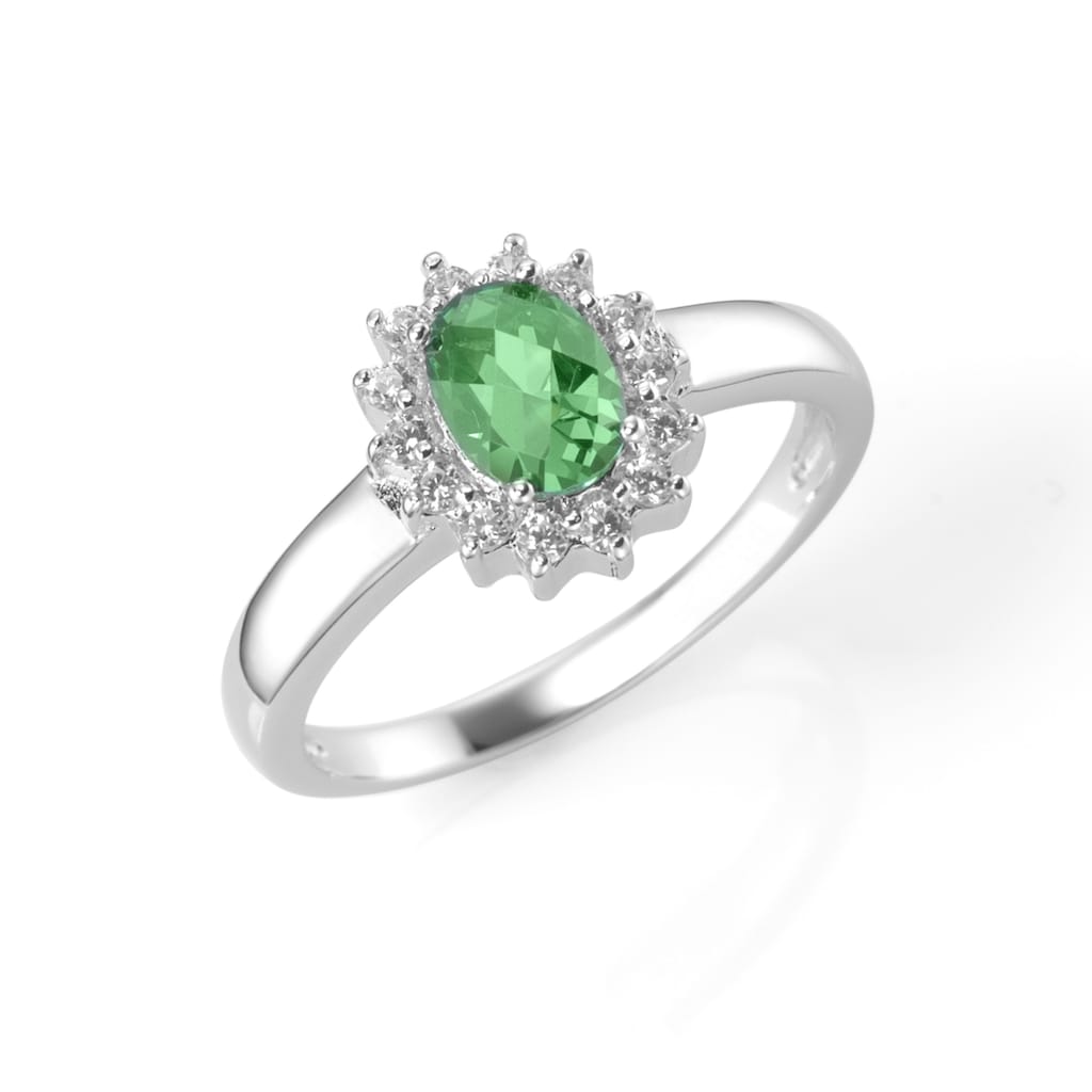 Smart Jewel Silberring »Ring zauberhaft, farbiger Stein und weiße Zirkonia, Silber 925«
