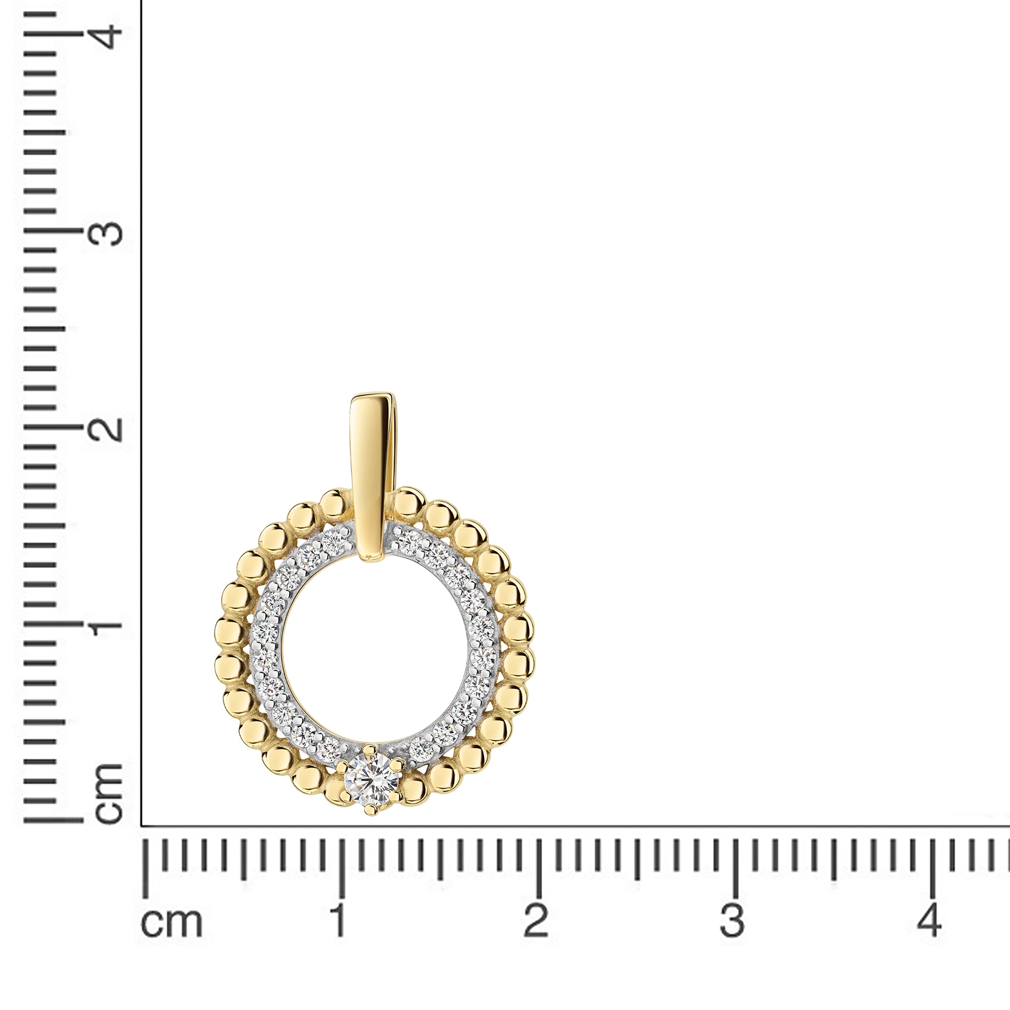 Firetti Kettenanhänger »Schmuck Geschenk Gold 333 Halsschmuck Anhänger Kreis rund«  mit Zirkonia (synth.)