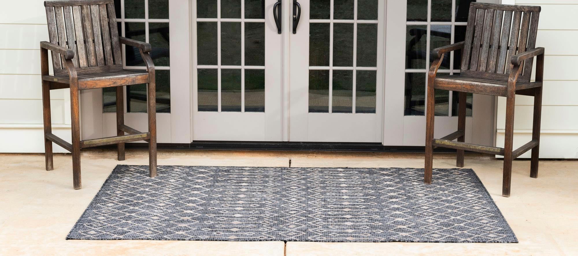 Myflair Möbel & Accessoires Teppich »Outdoor Crosses Lagerräumung«, rechteckig, 4 mm Höhe, Flachgewebe, Rauten Muster, In- und Outdoor geeignet