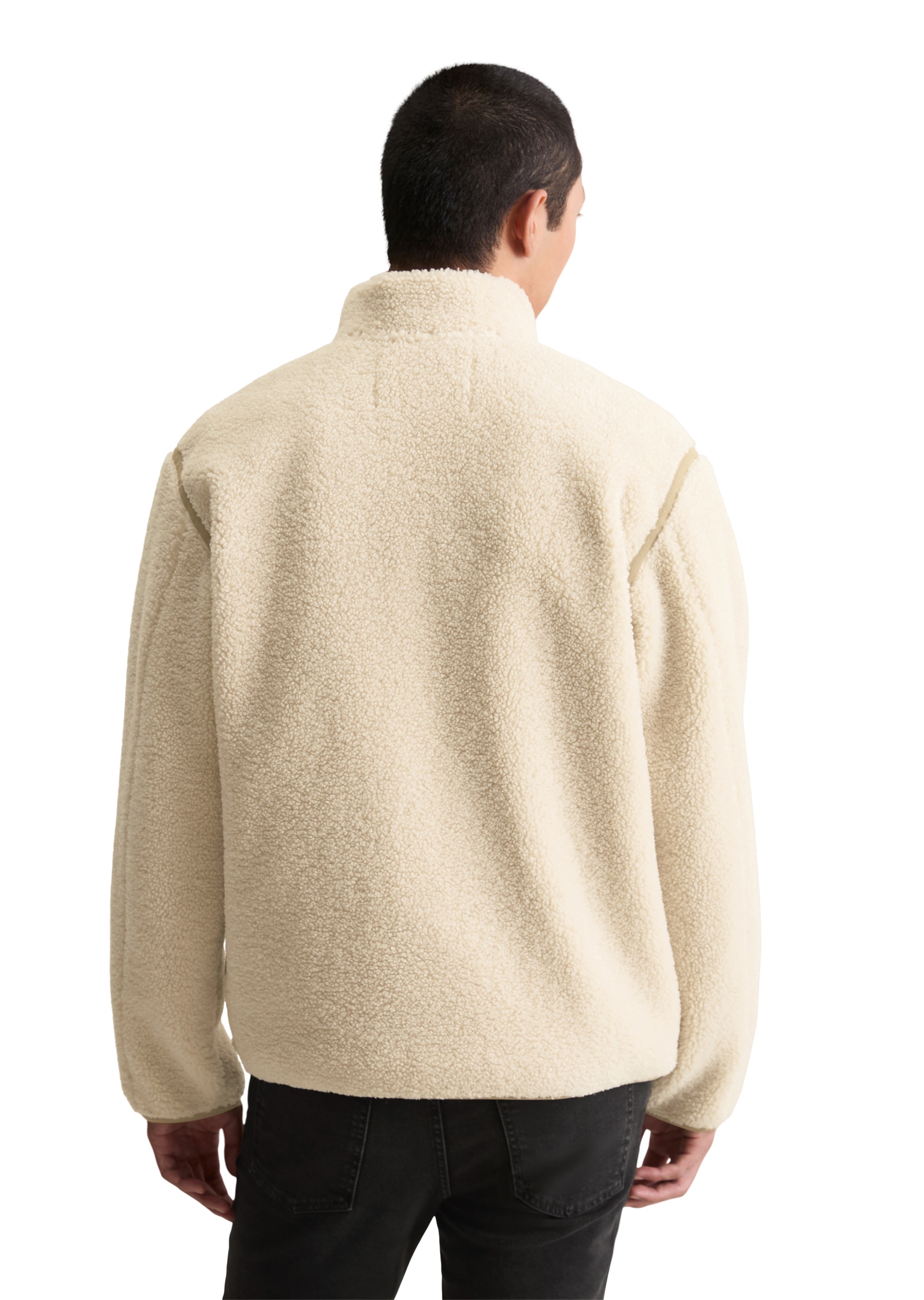 Marc O'Polo DENIM Fleecejacke, Teddyjacke regular fit, mit Nylon-Brusttasche