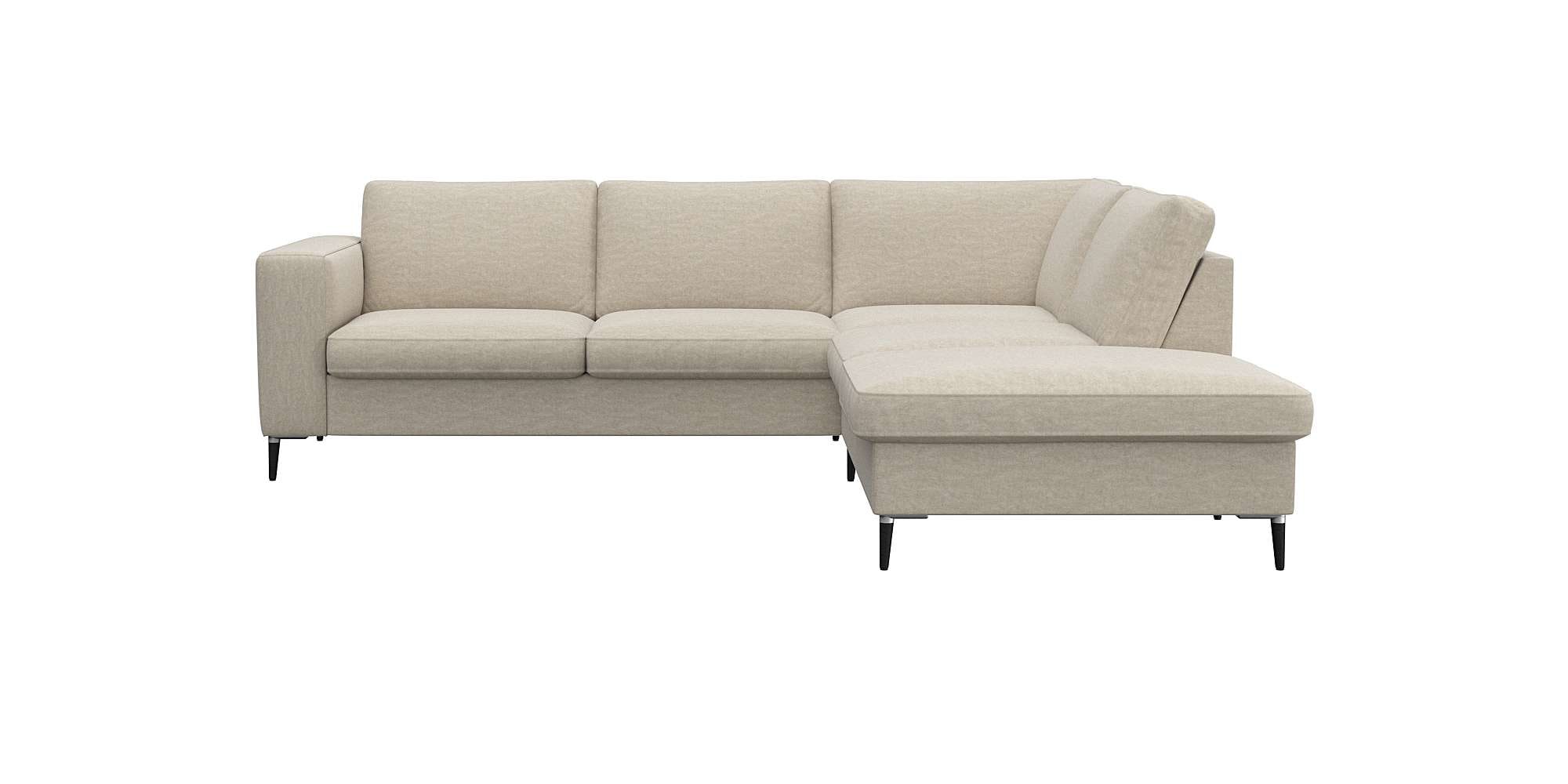 FLEXLUX Ecksofa »Fiore«, breite Armlehnen, Kaltschaum, Füße Alu+schwarz