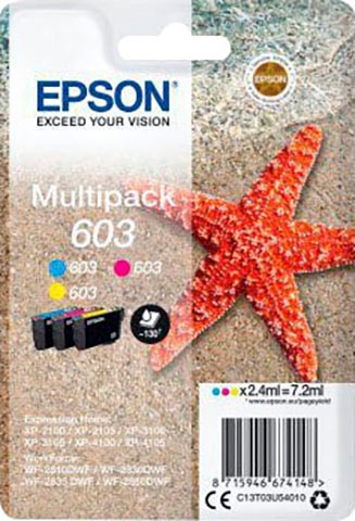 Epson Tintenpatrone »Multipack 603«, original Druckerpatrone 603 cyan/magenta/gelb