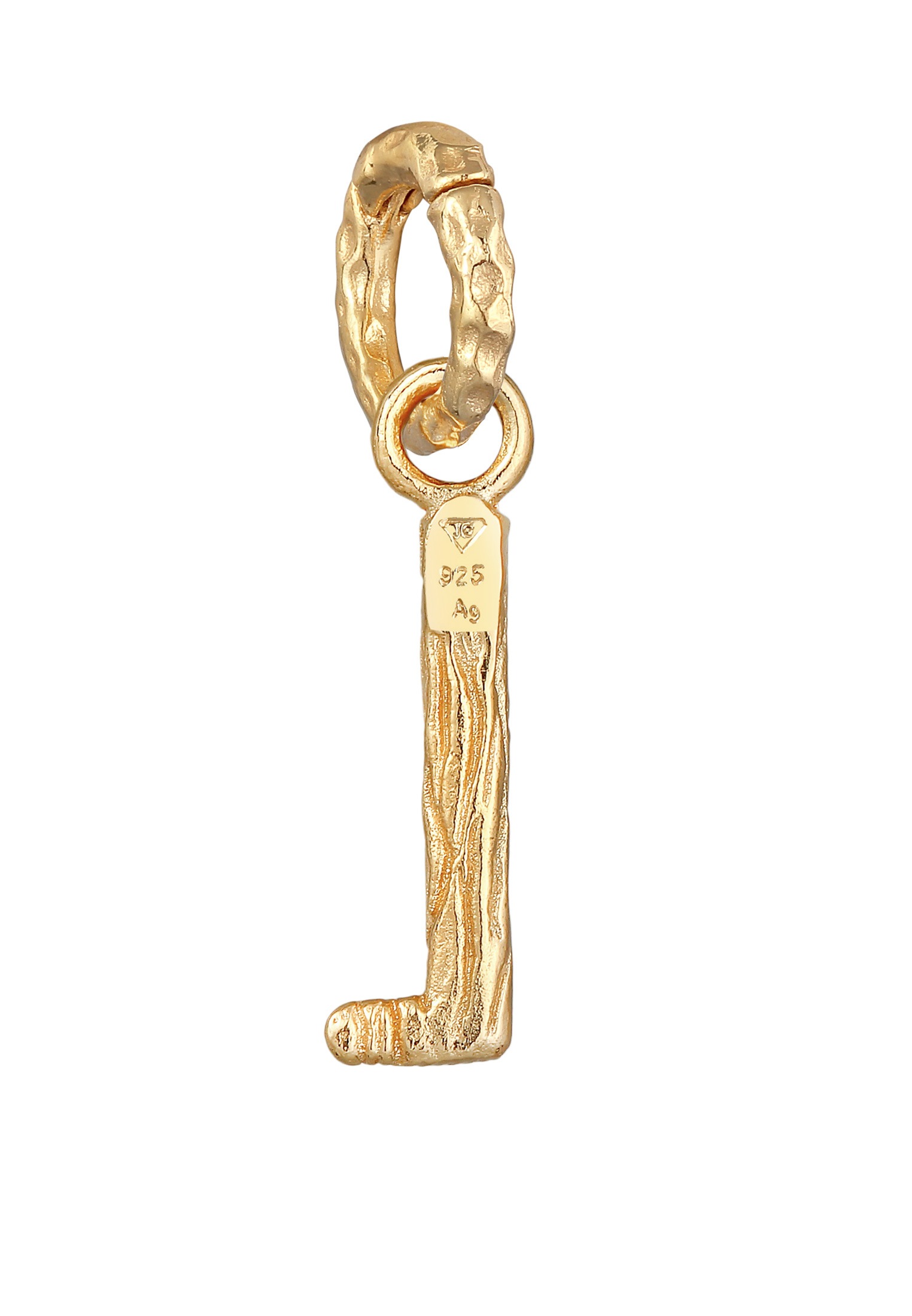 Elli Medallionanhänger »Anhänger Buchstabe L Organic Look 925 Silber vergoldet«