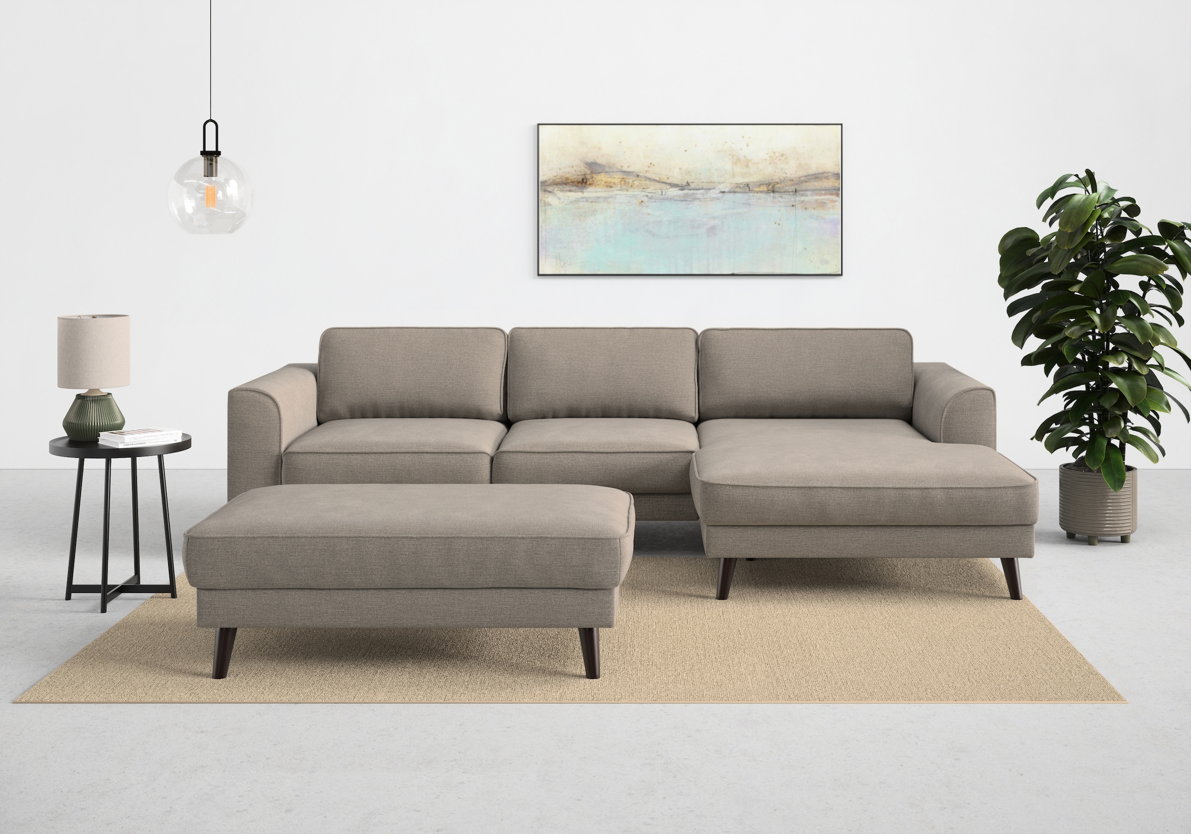 TRENDMANUFAKTUR Ecksofa »Lumber Jack, elegantes Designsofa, zeitlos modern, hoher Sitzkomfort«, wahlweise mit Bettfunktion u. Bettkasten, L-Form