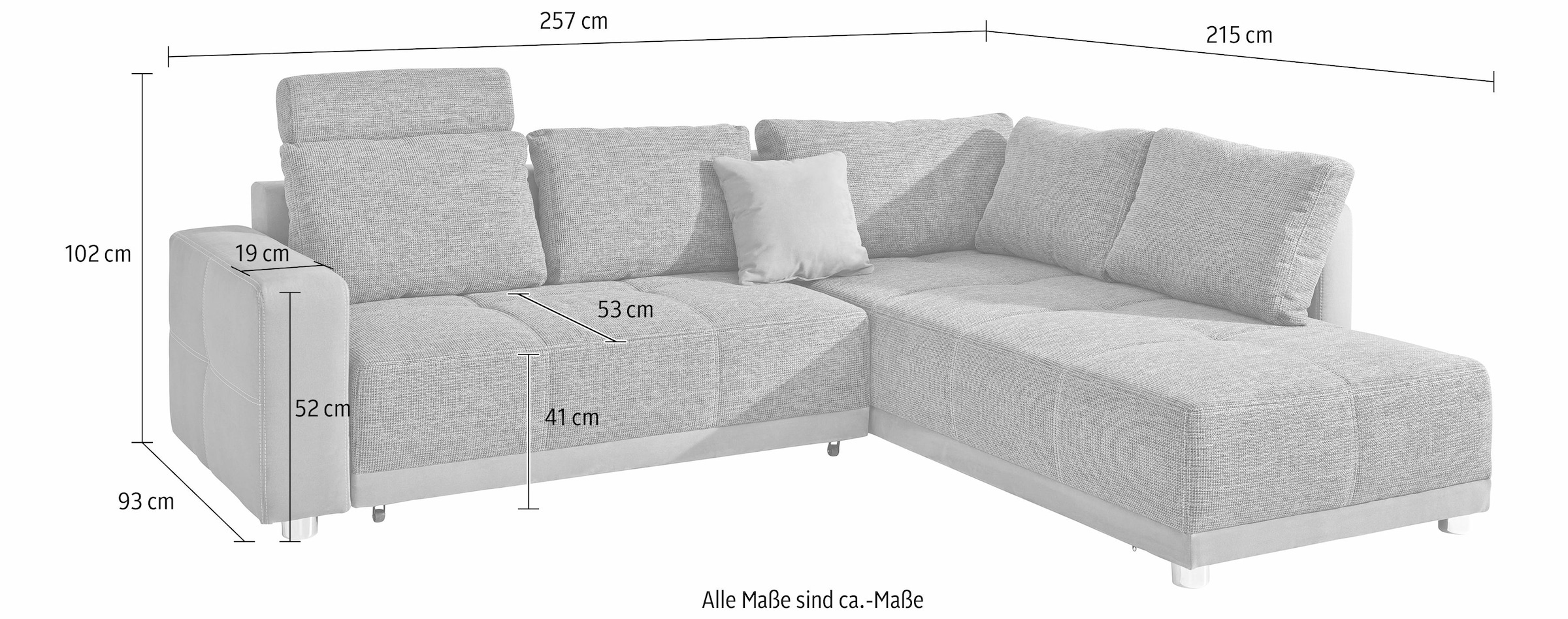 im mit Federkern, 1 oder Bettkasten wahlweise of oder Shop OTTO montierbar rechts Places Online links Kopfstützen, Ecksofa, und Ottomane bestellen Bettfunktion, 3 Style mit