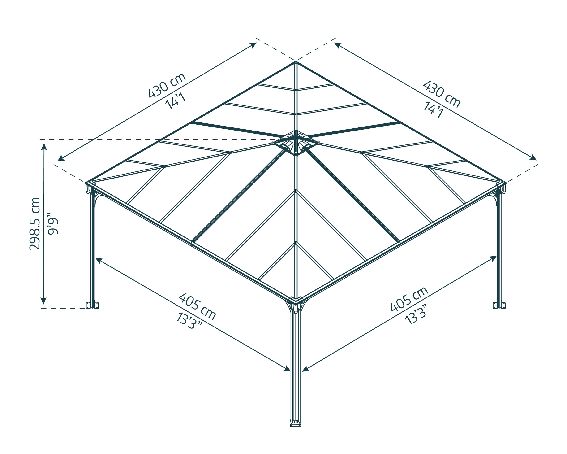 Palram - Canopia Pavillon »Palermo 4300«, BxT: 429x429 cm