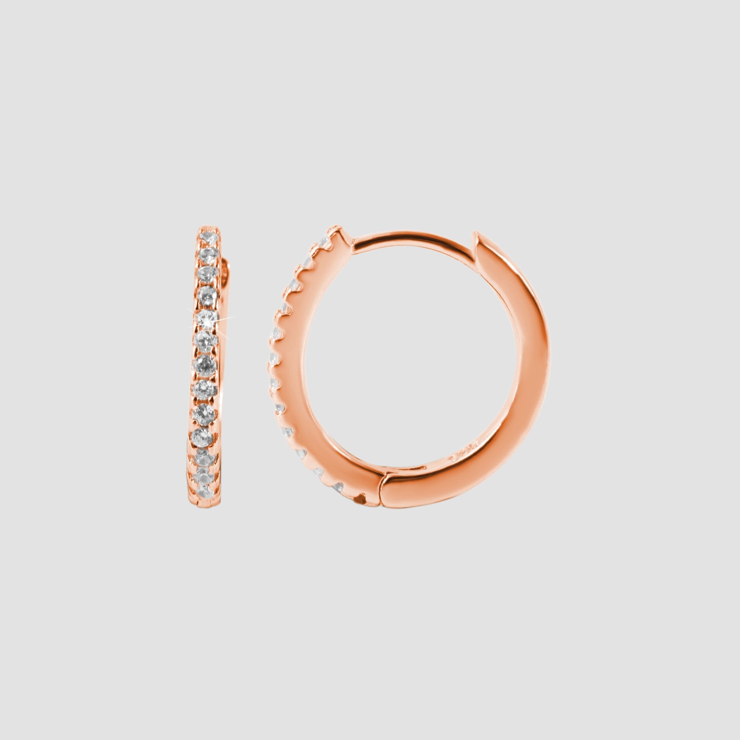 Adelia´s Paar Creolen »Damen Ohrringe ¿ Klappcreole aus 925 Silber mit Zirkonia«