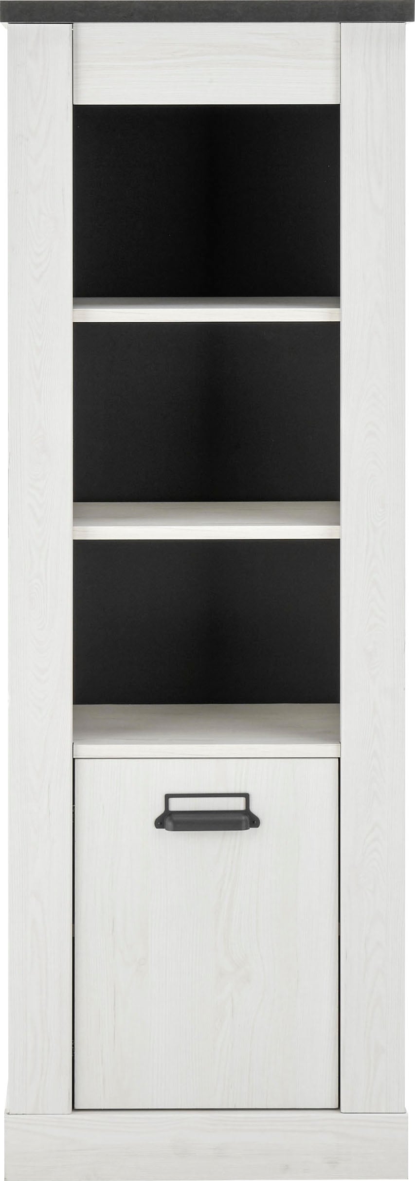 Home affaire Wäscheschrank »SHERWOOD Hochkommode Kommode Schrank«, in modernem Holz Dekor, mit Apothekergriffen aus Metall, Höhe 146 cm