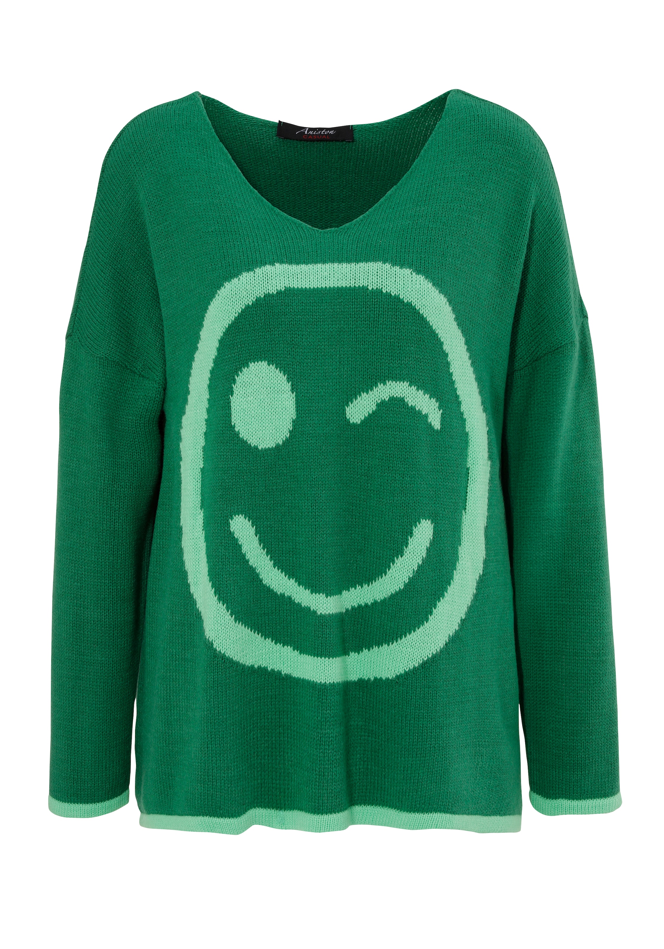 Aniston CASUAL Strickpullover, mit eingestricktem Smiley