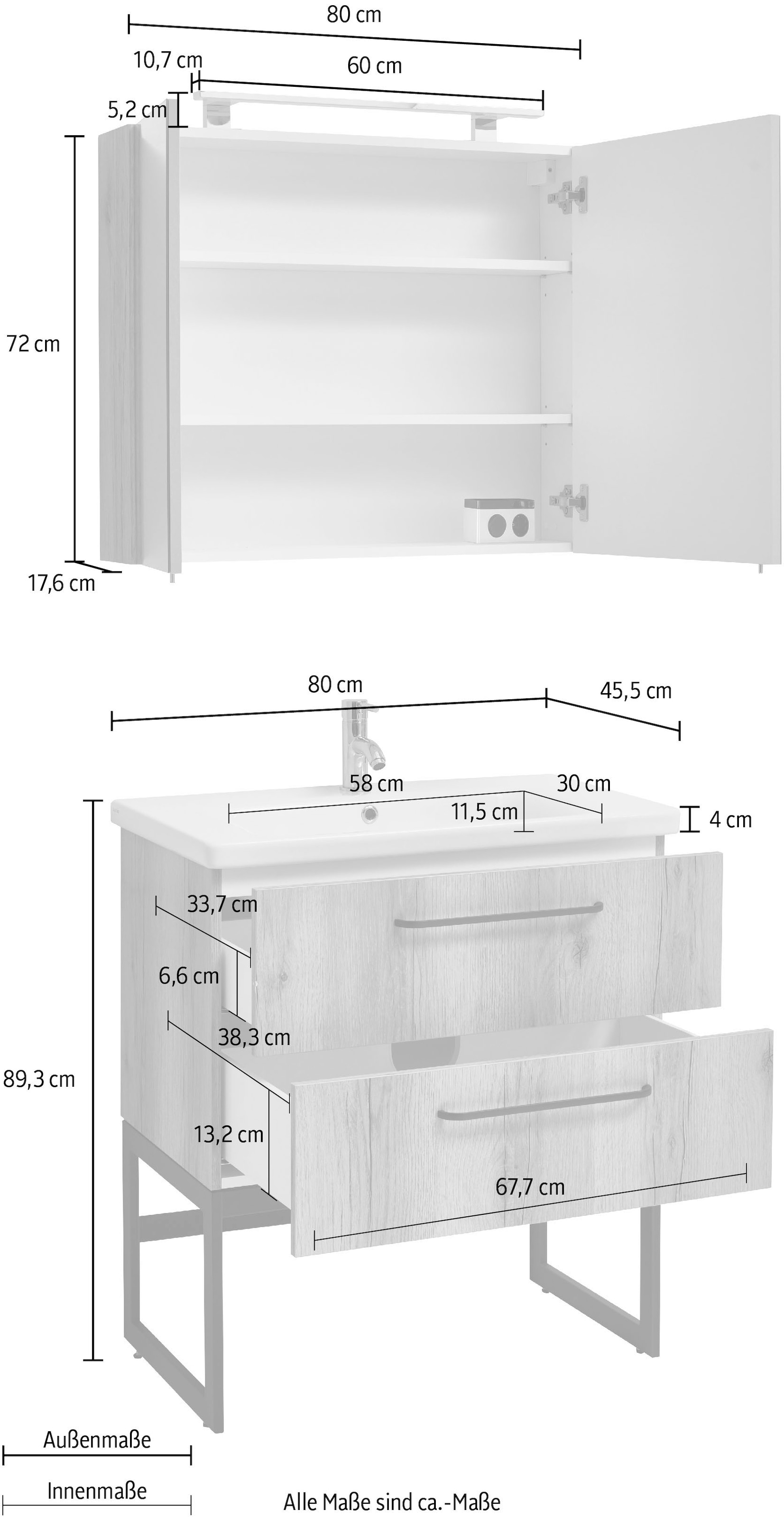 OPTIFIT Badmöbel-Set »Yukon« Set, 2 Stk. tlg.