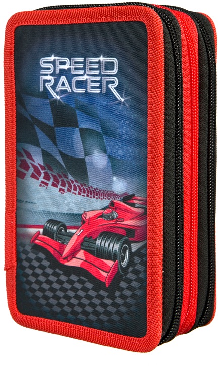 Scooli Federmäppchen »Tripledecker, Speed Racer«, befüllt, inkl. Geodreieck