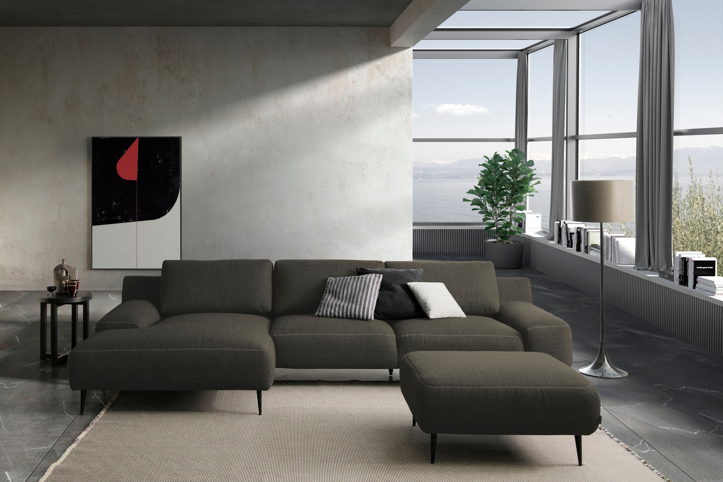 designwerk Hocker »Forma, zeitloser Desighocker mit aktuellem Fuß«, in hochwertiger Verarbeitung & tollem Sitzkomfort