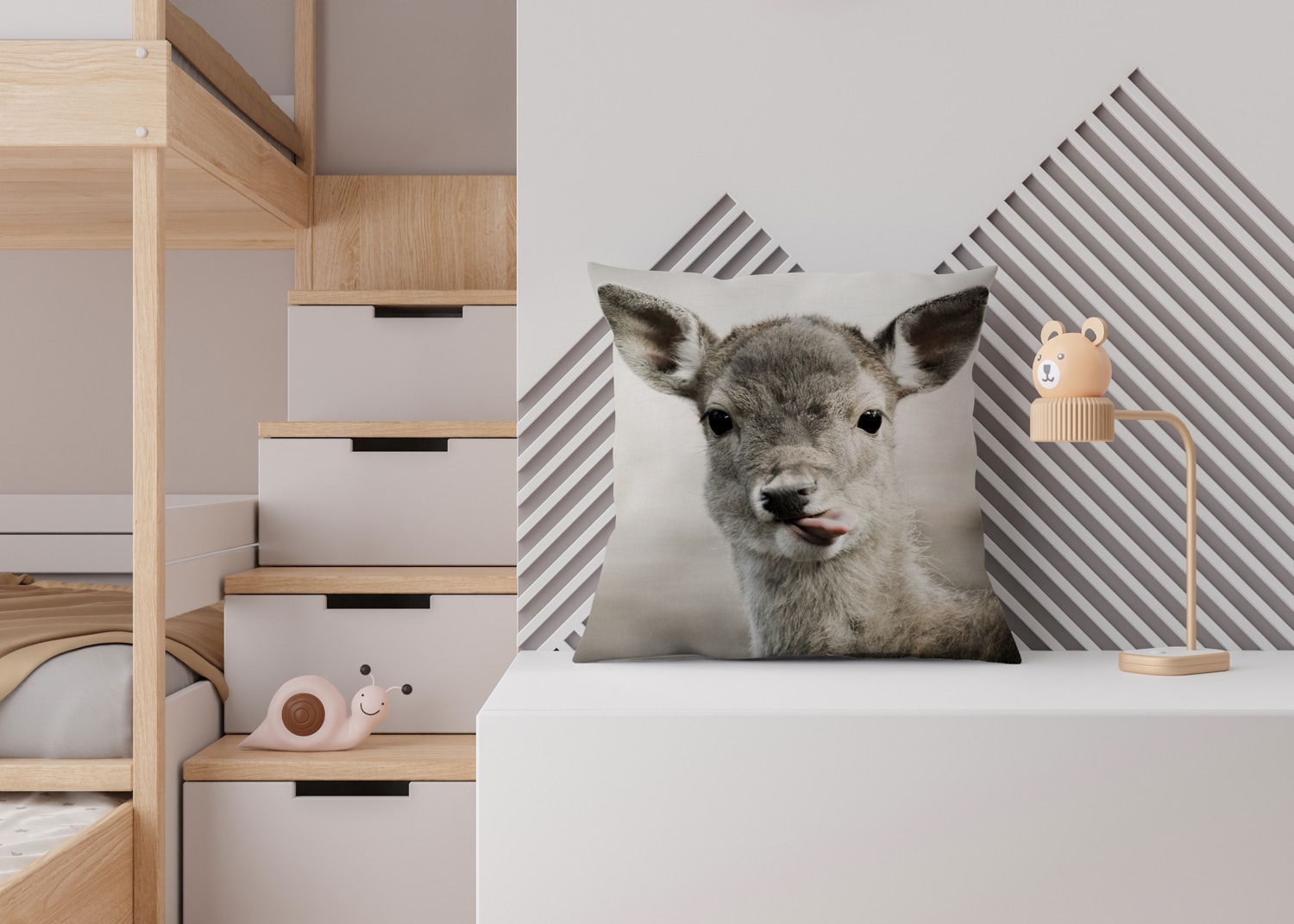 queence Dekokissen »Rehkitz«, Kissenhülle mit HD Premium Druck, geruchsneutral, 40x40cm
