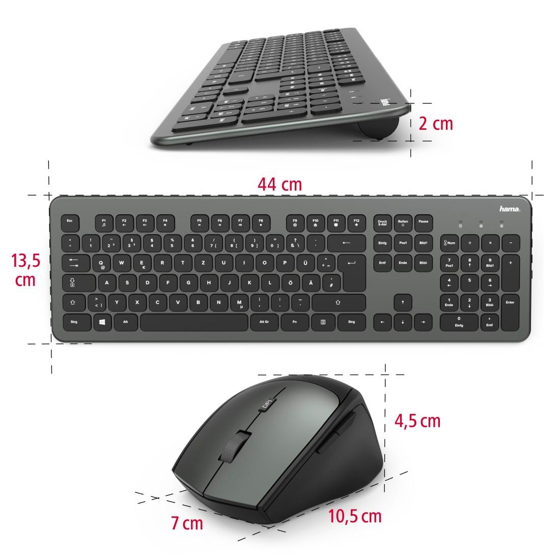 Hama Tastatur- und Maus-Set »Funktastatur-/Maus-Set "KMW-700" Tastatur/Maus-Set«