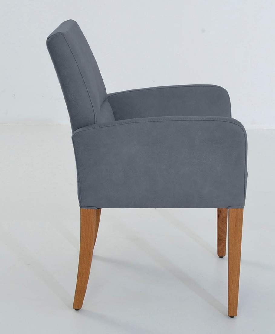 K+W Komfort & Wohnen Armlehnstuhl »GOBY« () 4-Fuß-Armlehnenstuhl mit Füßen in Wildeiche geölt, mit Polsterung