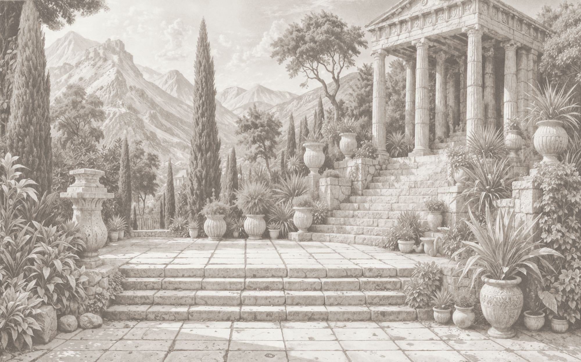 Komar Fototapete »Vlies Fototapete - Trompe l'oeil - Größe 400 x 250 cm« Motiv | bedruckt glatt