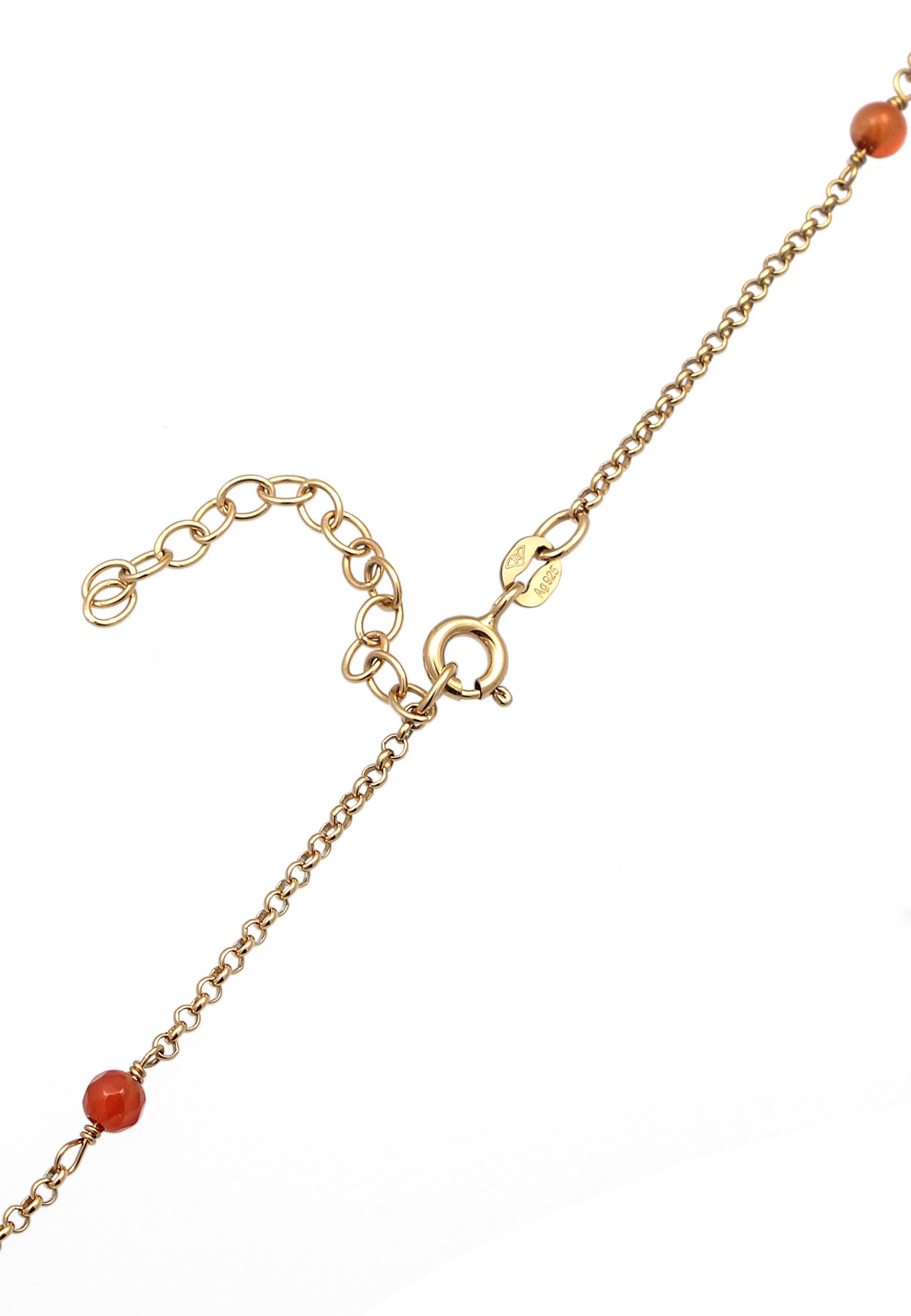 Elli Choker »Halskette Achat Perlen Rot-Orange 925 Silber vergoldet«