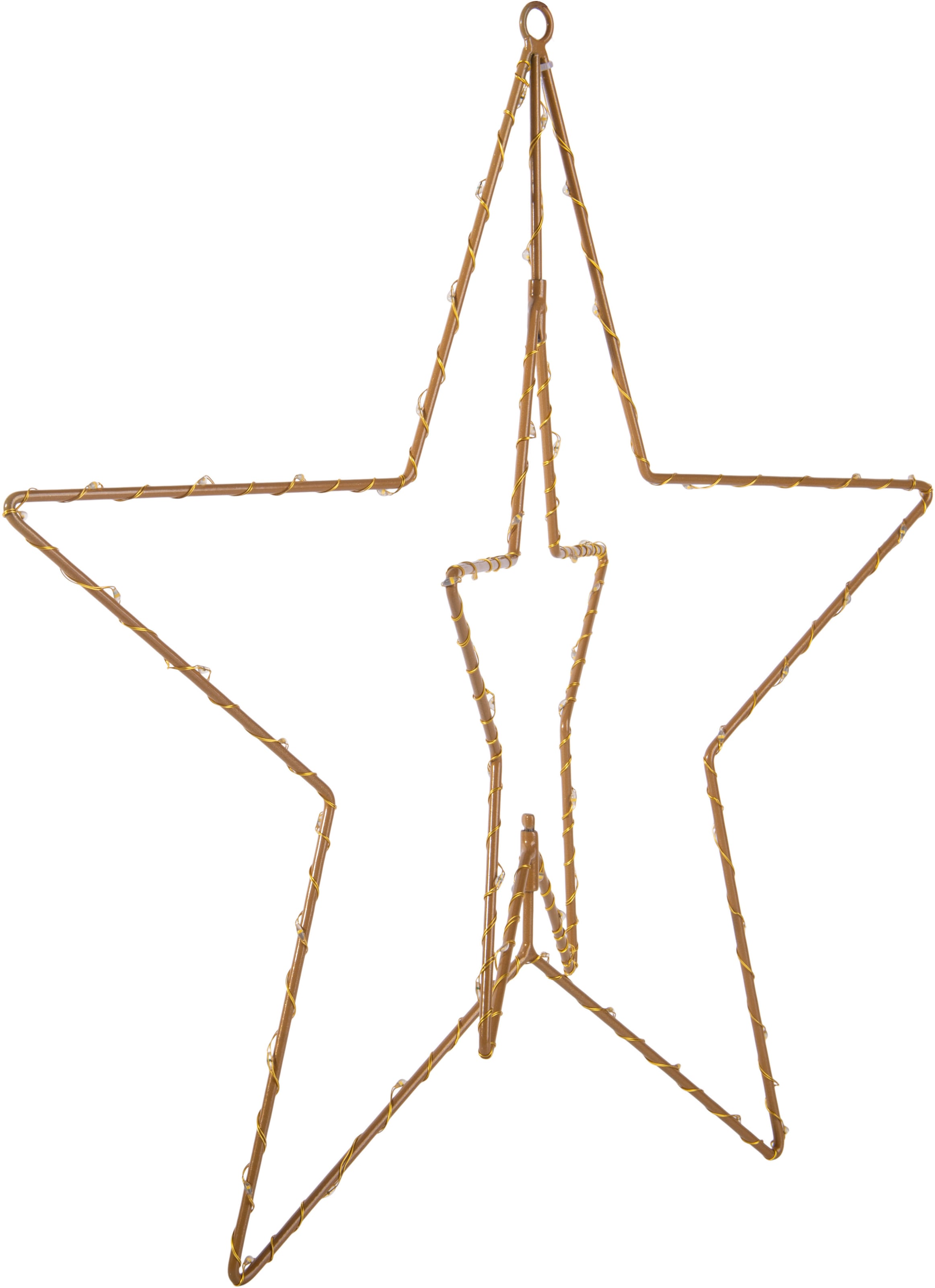 näve Dekolicht »Stern« 1 Stk. Warmweiß golden mit Aufhängung Ã˜ 40cm Licht warmweiß 70 LED IP44