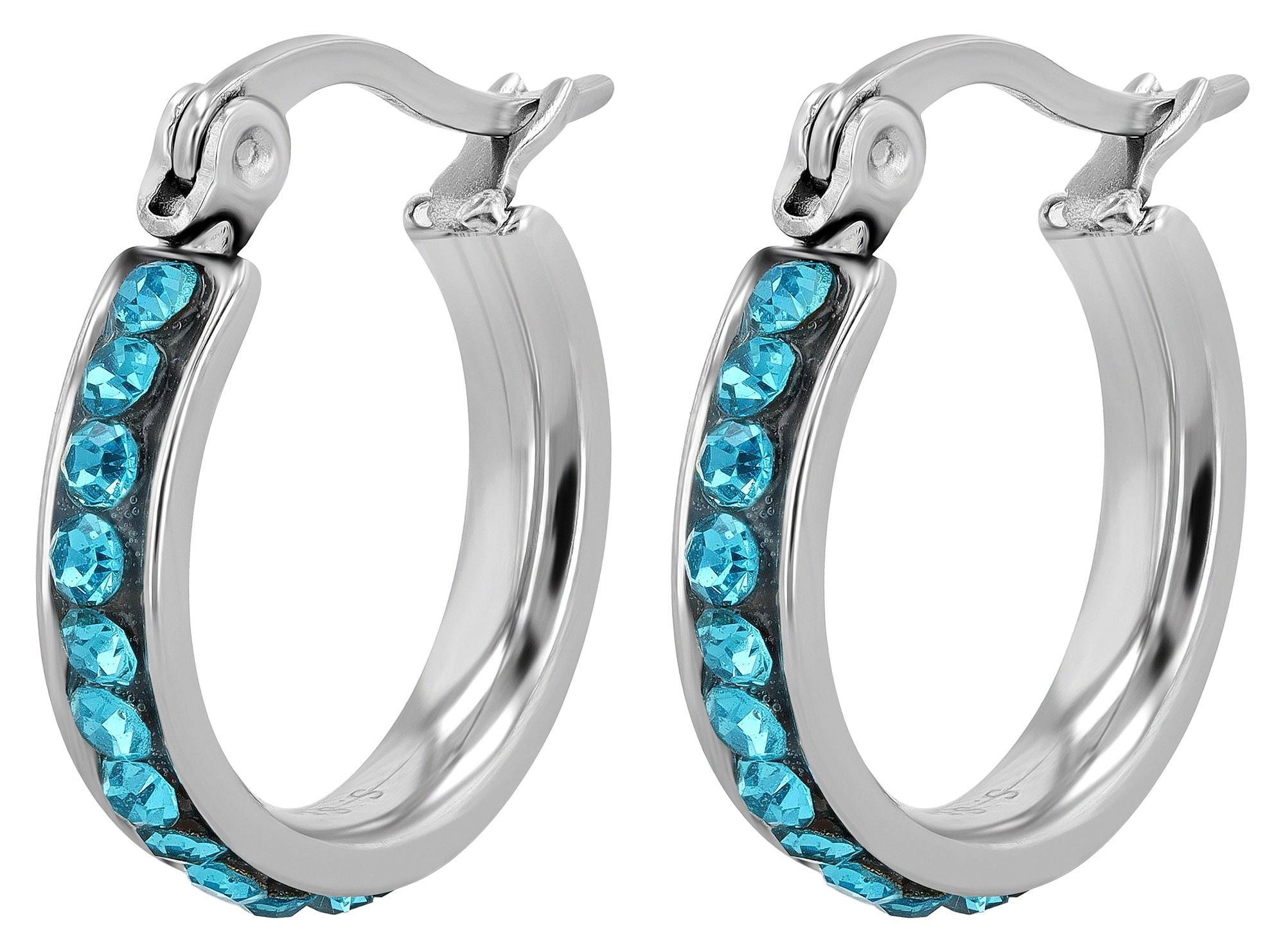 Adelia´s Paar Creolen »Damen Ohrringe ¿ Creole aus Edelstahl mit Strass Steinchen«