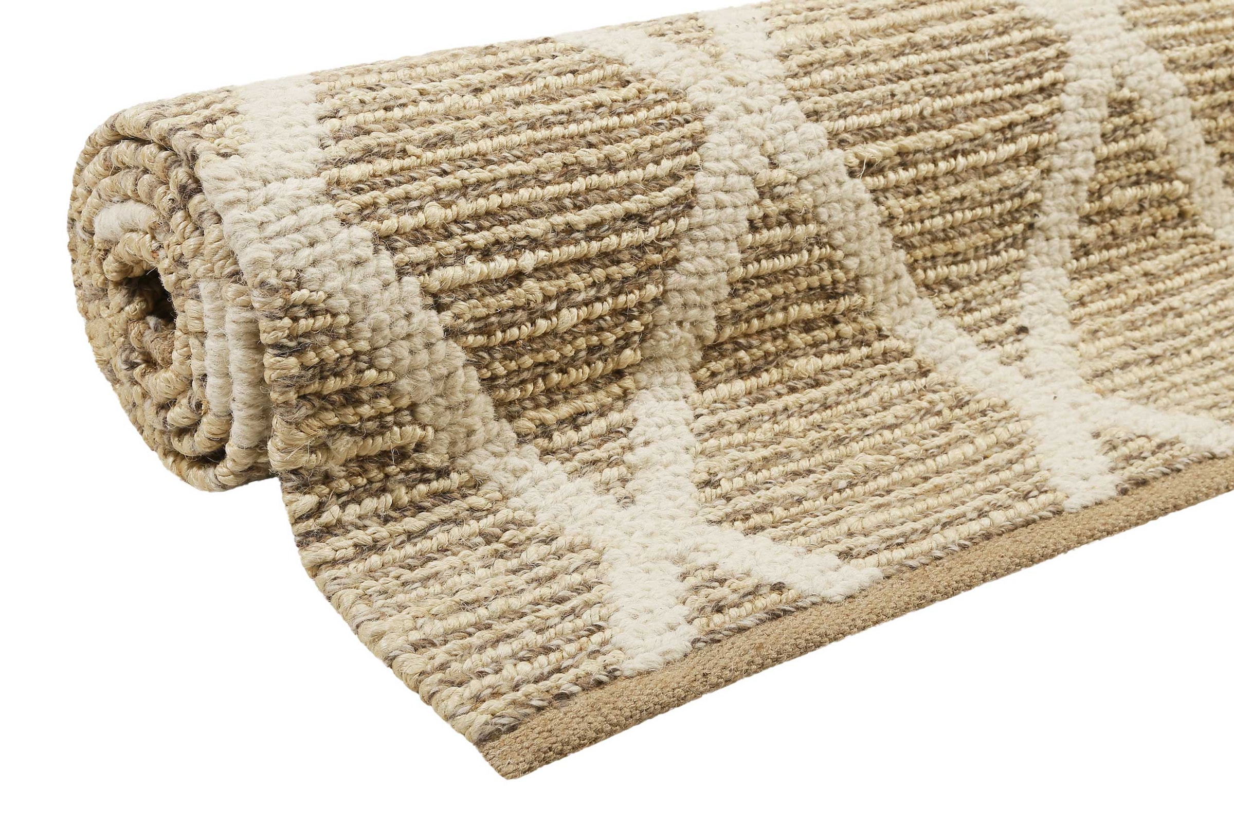 Green Looop Teppich »Novella« rechteckig 18 mm Höhe Hochflorteppich, handgewebt, natur, modern, geometrisch