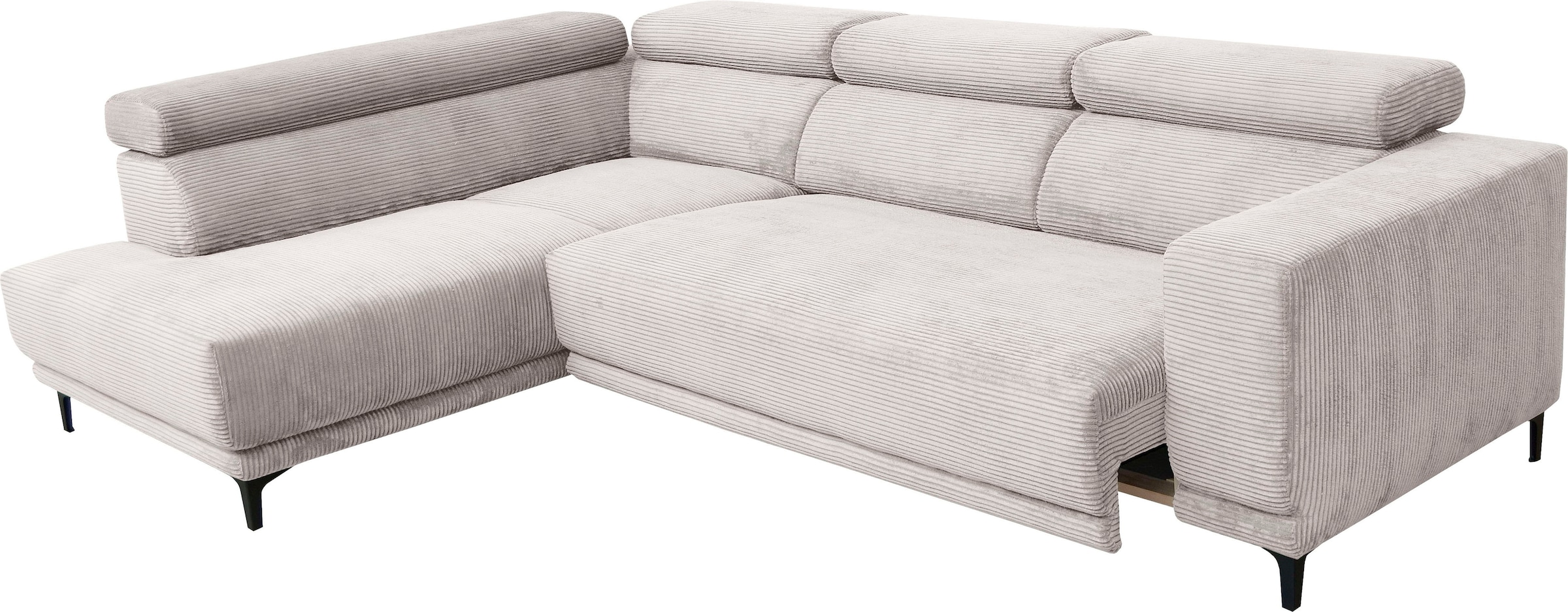 alina Ecksofa »Hikari«, wahlweise mit Sitzvorzug, in modernem Cordstoff, Breite 276 cm