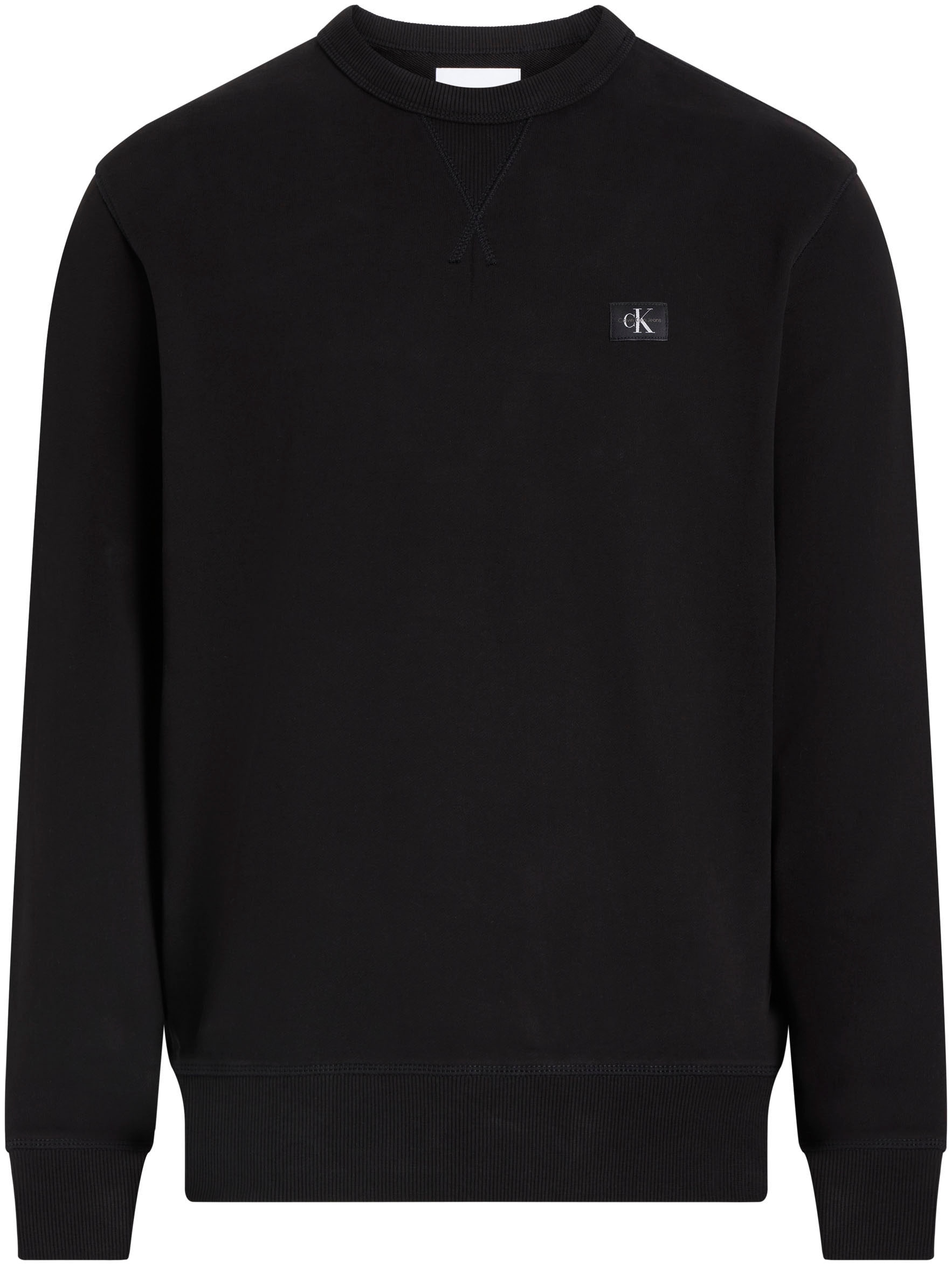 Calvin Klein Jeans Sweatshirt »WOVEN LABEL CREW NECK«, Logostickerei