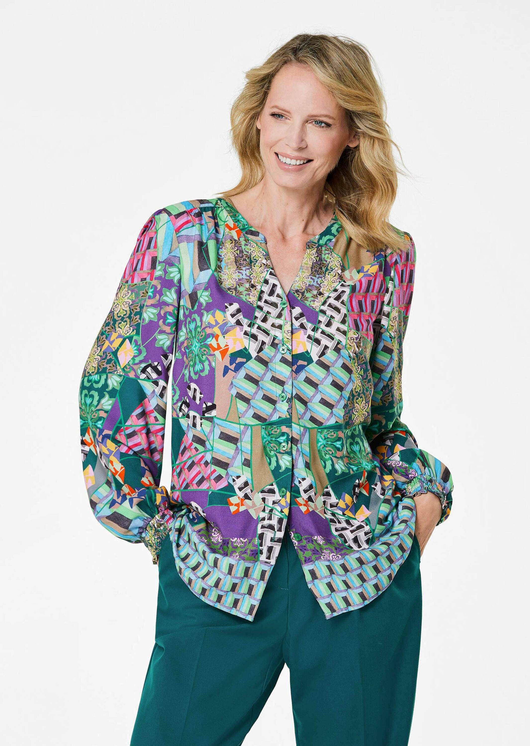 GOLDNER Klassische Bluse »Kurzgröße Druckbluse«