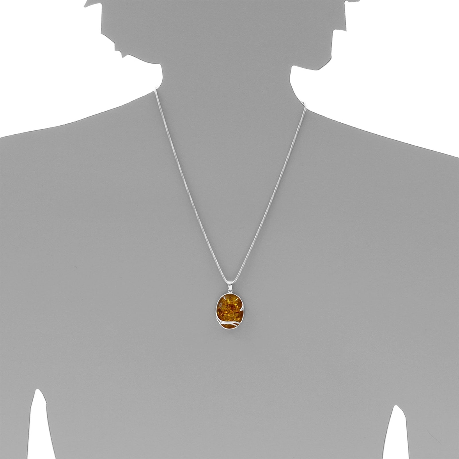 OSTSEE-SCHMUCK Kette mit Anhänger »- Lotte - Silber 925/000 - Bernstein«