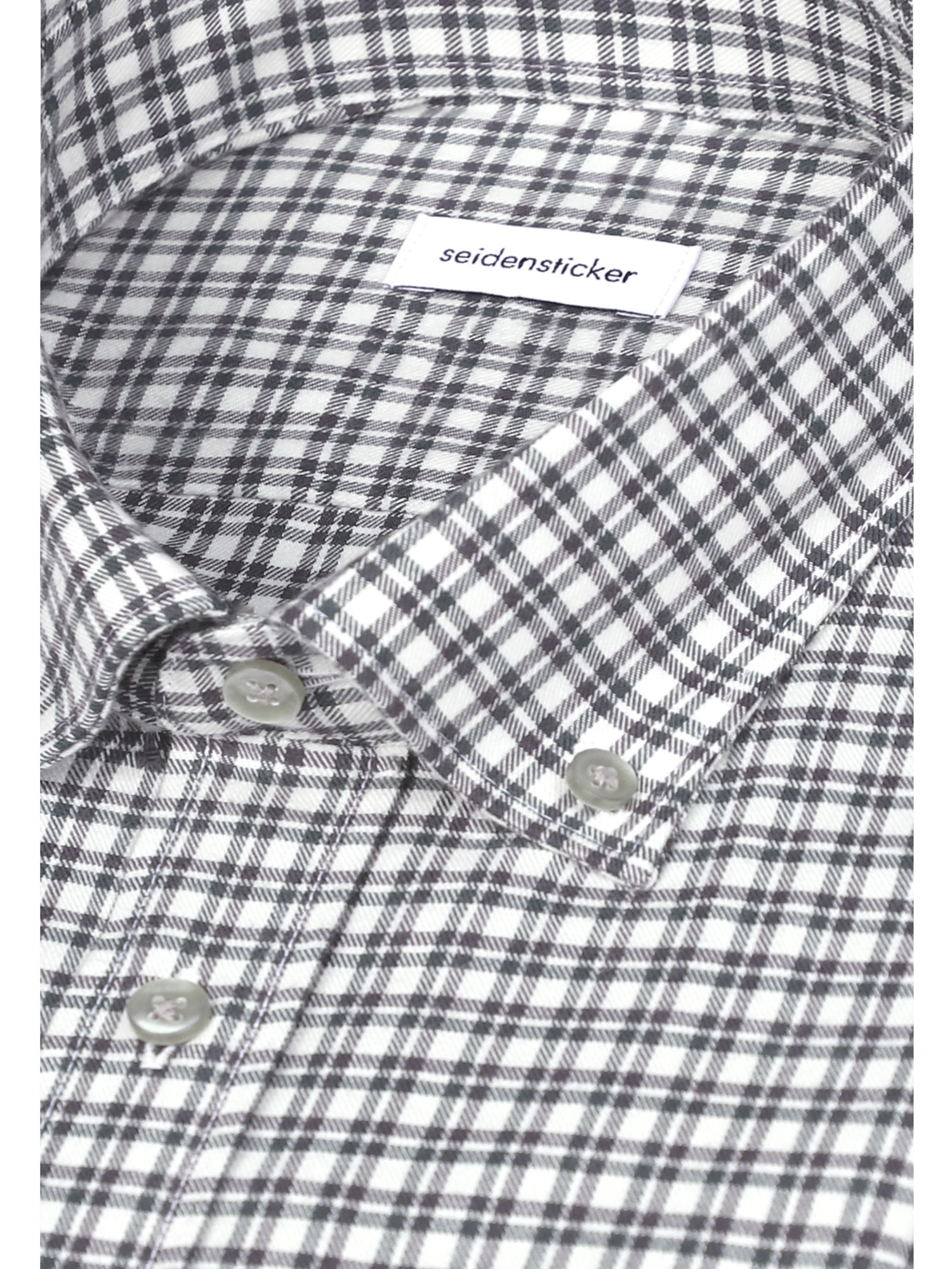 seidensticker Flanellhemd »Schwarze Rose« Slim 1/1 Button-Down-Kragen Karo