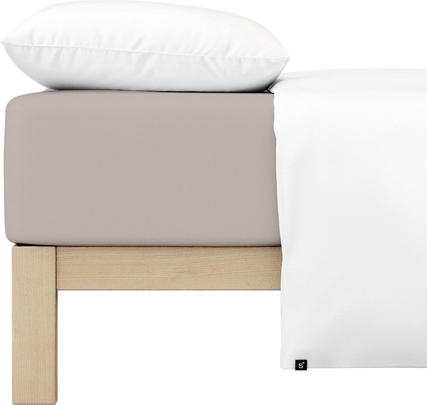 Schlafgut Spannbettlaken »PURE Bio-Baumwolle mit Elasthan, dehnbar blickdicht, straff, Bettlaken«, PREMIUM Laken für Matratzen bis 30cm Höhe, in 90x200, 140x200, 180x200