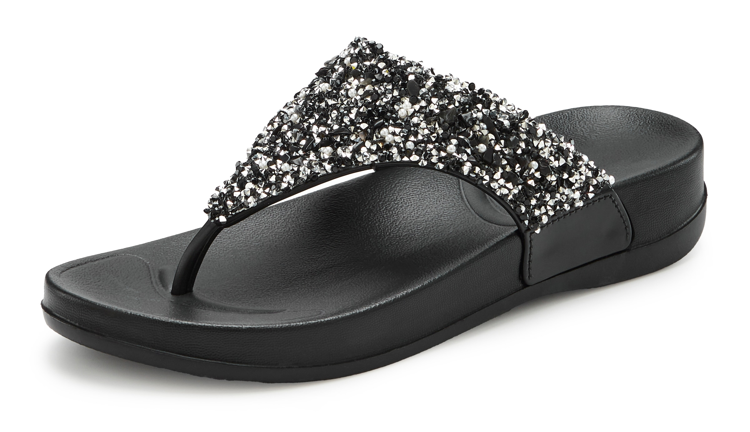 Vivance Badezehentrenner »Flip Flop, Badelatsche, Badeschuhe, Pantolette, Zehentrenner,«  Sommerschuh mit modischem Glitzerdetail VEGAN