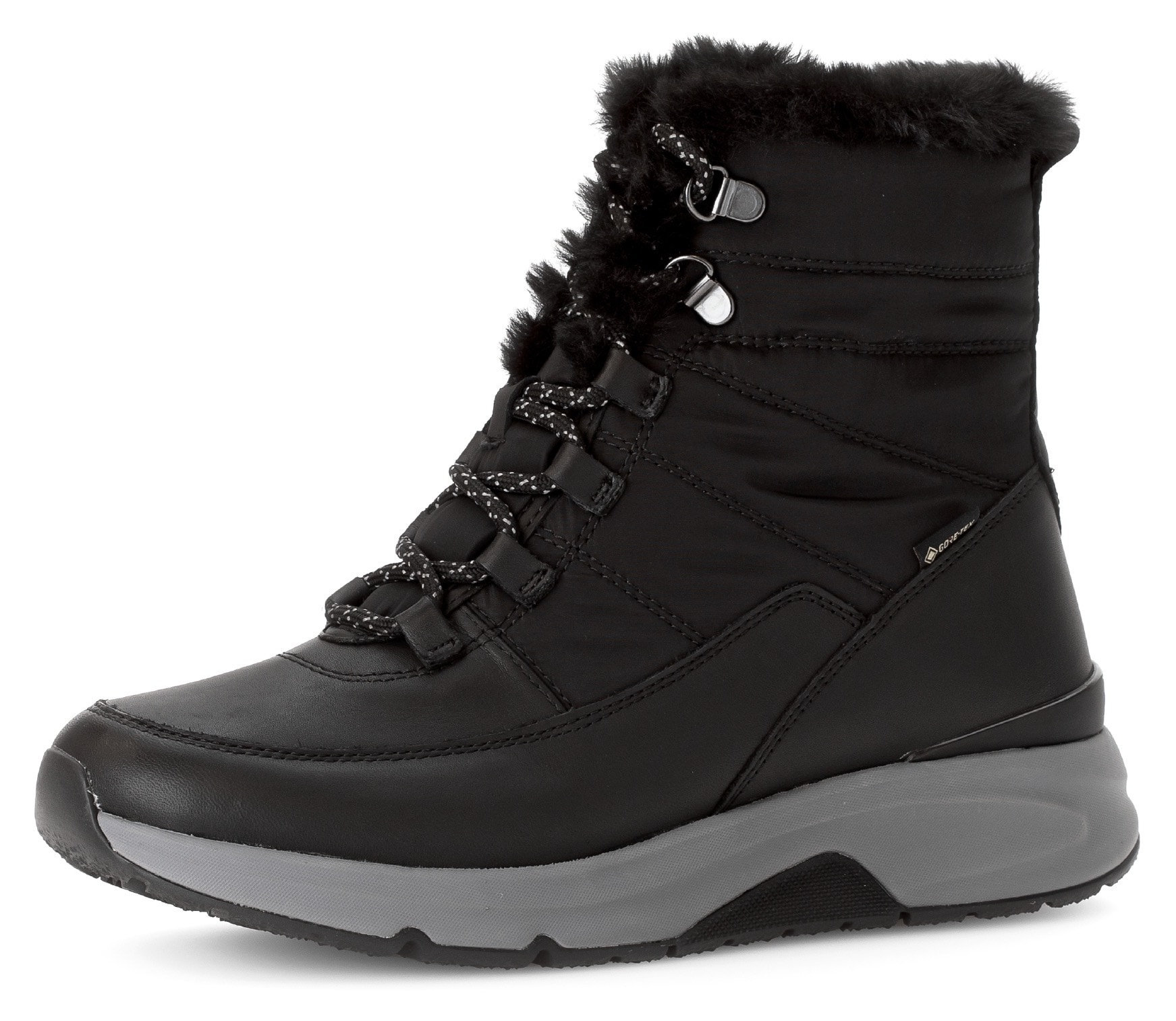 Gabor Rollingsoft Winterboots, Keilabsatz, Schnürboots, Outdoorsch, Ösen, Bergsteigerlook