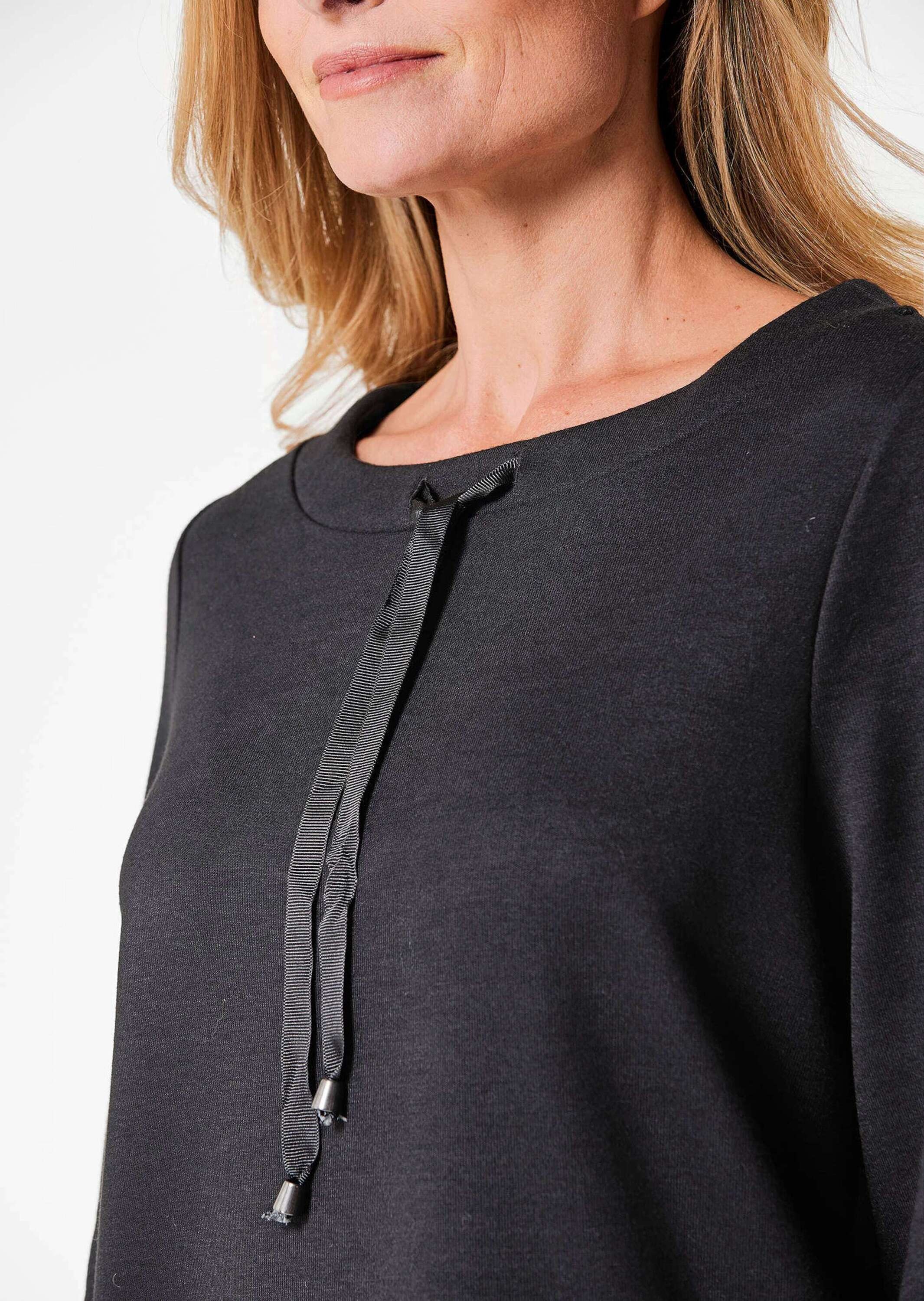 GOLDNER Print-Shirt »Sweatshirt mit halsfernen Kragen und Tunnelzug«