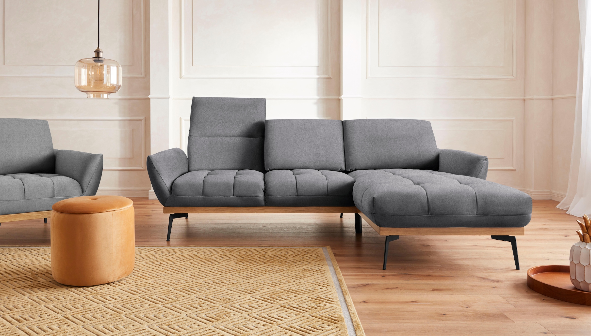 Guido Maria Kretschmer Home&Living Ecksofa »Palíc, inkl. Rückenverstellung, bequem, elegant, Breite 245cm, L-Form«