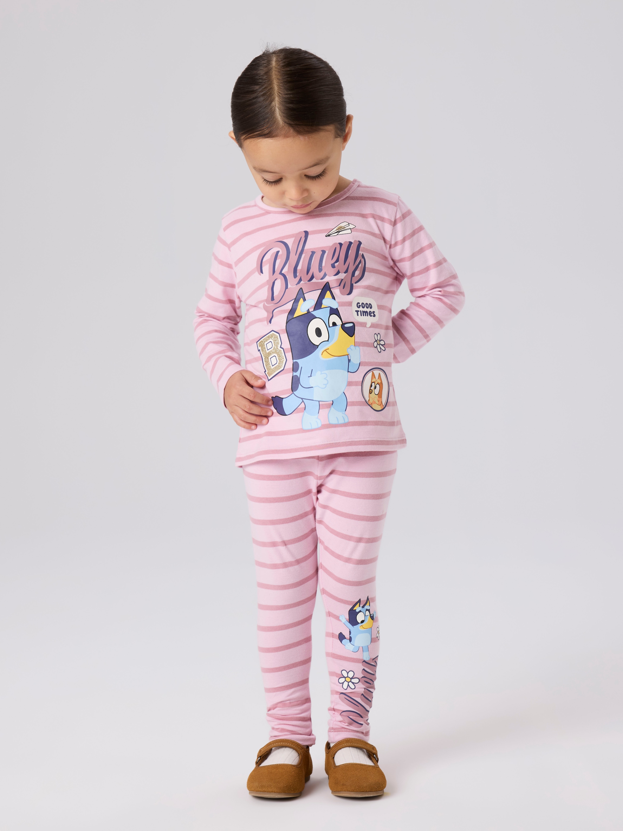 Name It T-Shirt »NMFJONA BLUEY LS NREG TOP BOX NOOS SKY« Baumwollmischung, regular fit