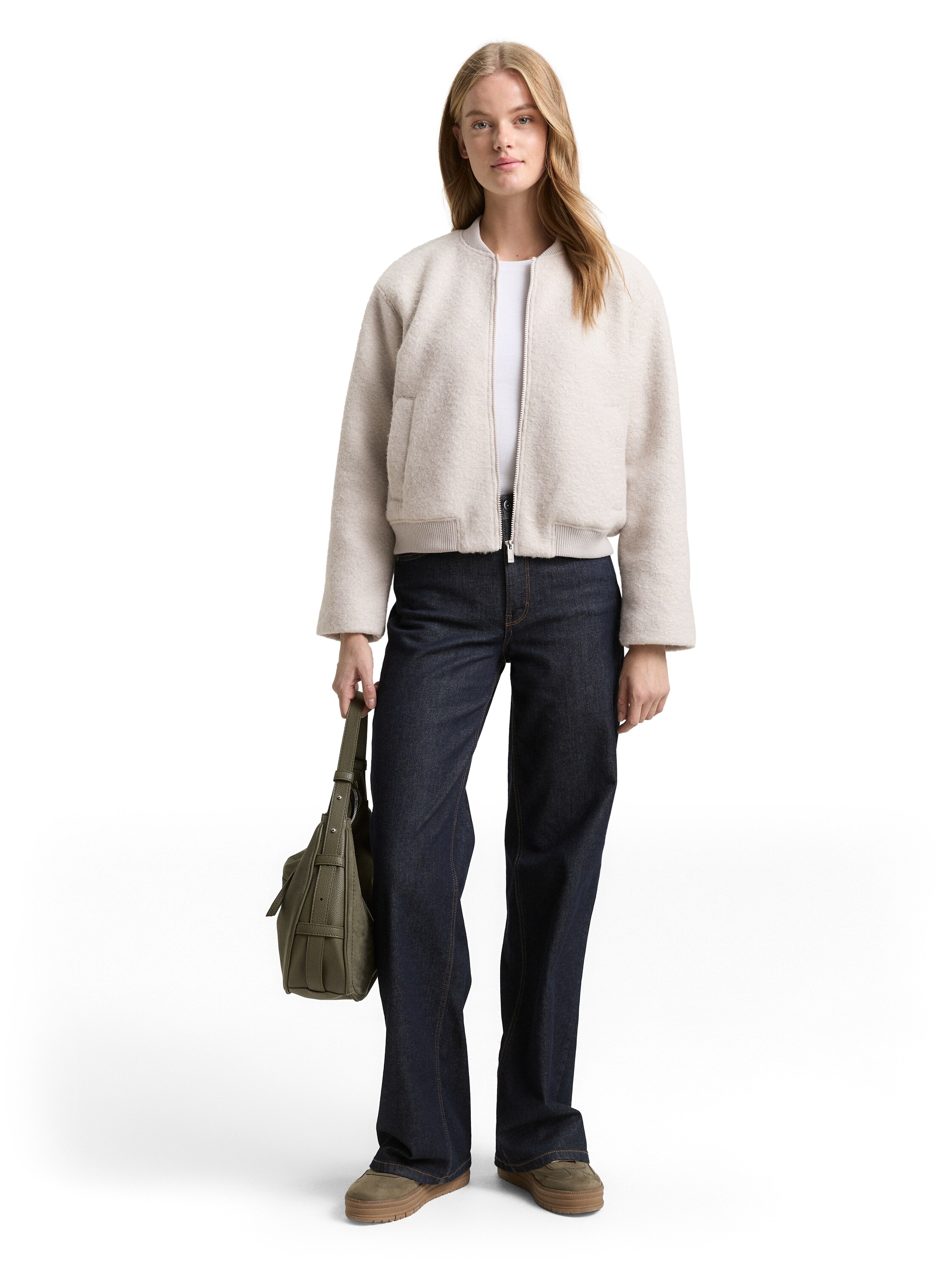 TOM TAILOR Denim Cabanjacke ohne Kapuze mit weichem Teddyfell-Fleece