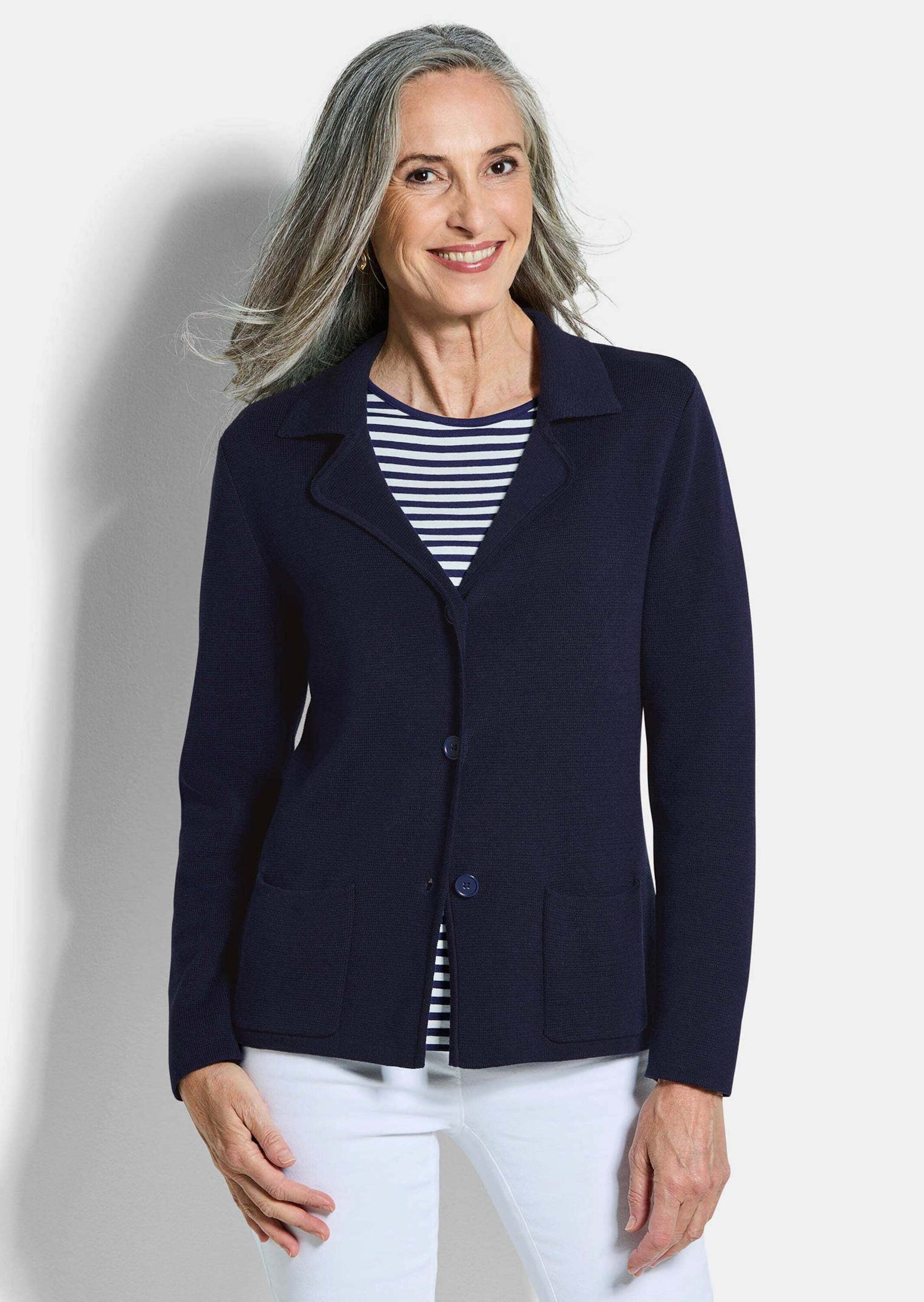 GOLDNER Jackenblazer »Milano-Ripp-Blazer mit Reverskragen« figurschmeichelender Schnitt