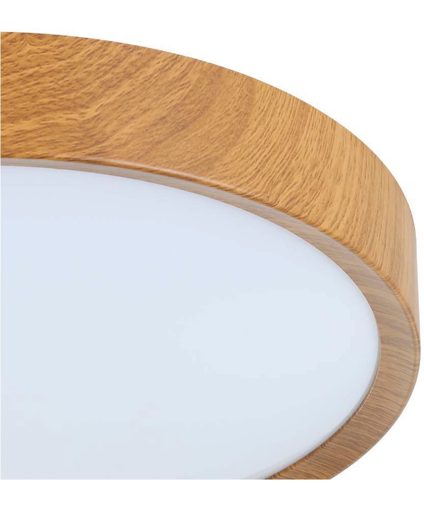 EGLO Deckenleuchte »MUSURITA Deckenlampe, Wohnzimmerlampe, Holz-Optik, Stahl + Kunststoff«, 1 flammig, Leuchtmittel LED-Modul | LED wechselbar, LED Deckenlampe, Wohnzimmer, Schlafzimmer, Küche, Flur, modern, 34x6cm