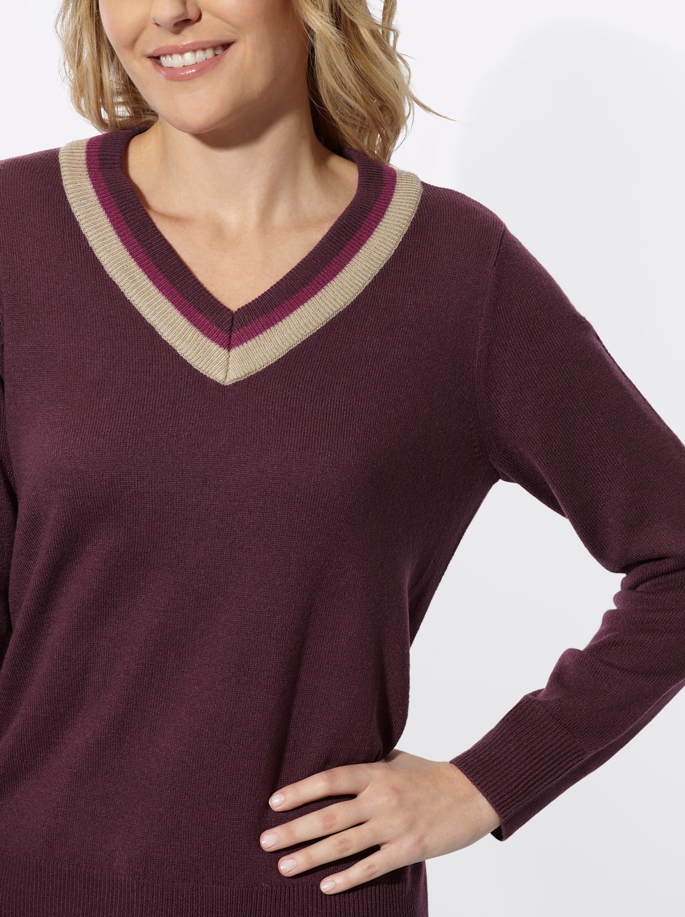 Classic Basics V-Ausschnitt-Pullover »Langarm-Pullover«