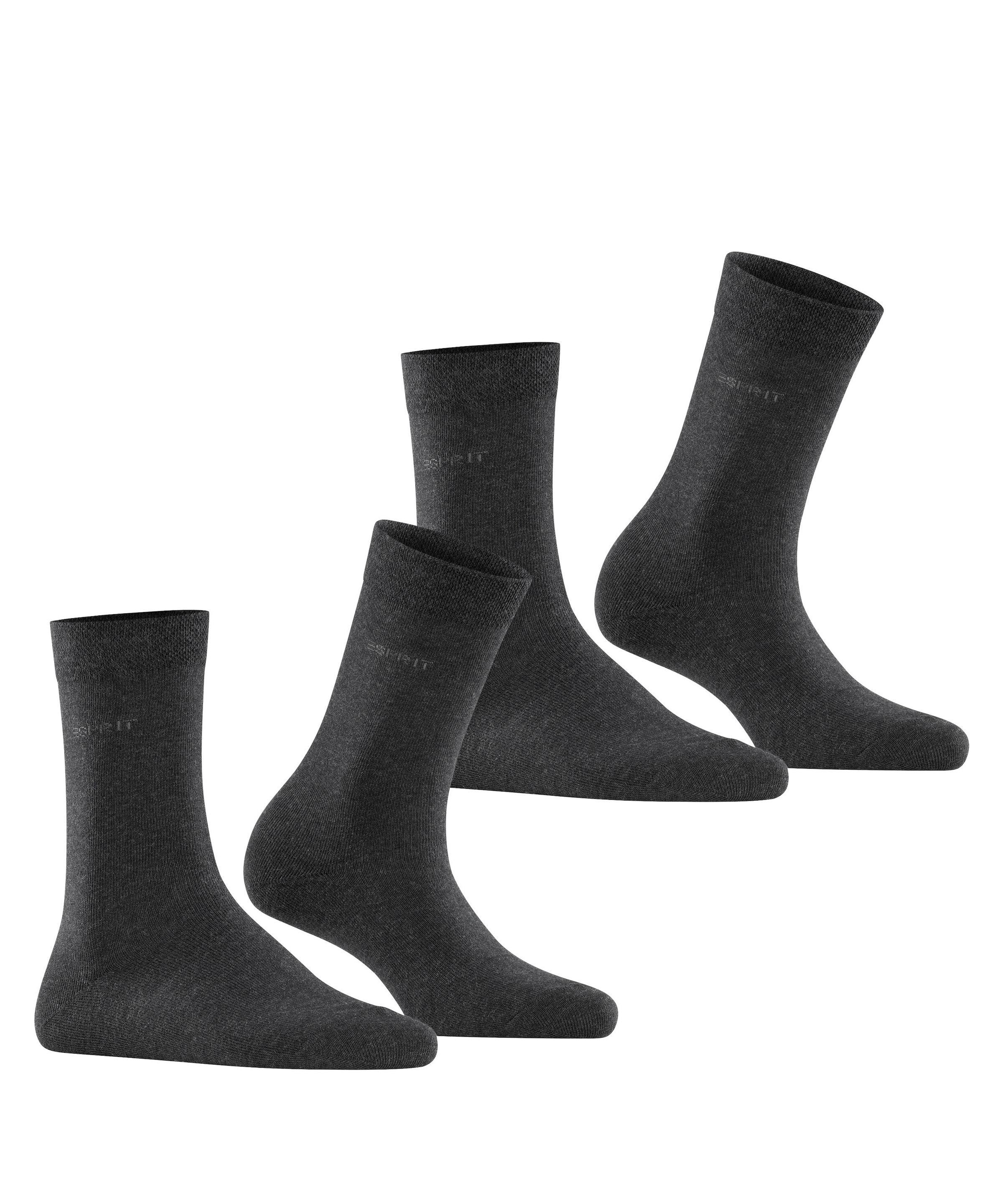 Esprit Socken »Basic Easy«, (2 Paar, 2er Pack), ohne einschneidendes Bündchen, Basic-Socke, Uni-Strümpfe atmungsaktiv