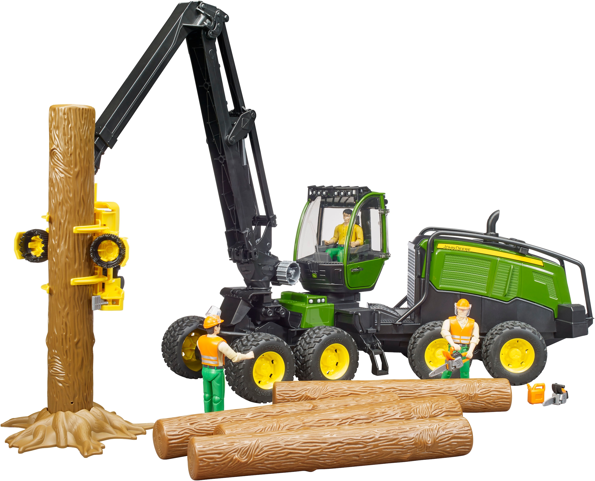 Bruder® Spielzeug-Forstmaschine »John Deere 1270G Harvester mit 1 Baumstamm (02135)« Made in Europe